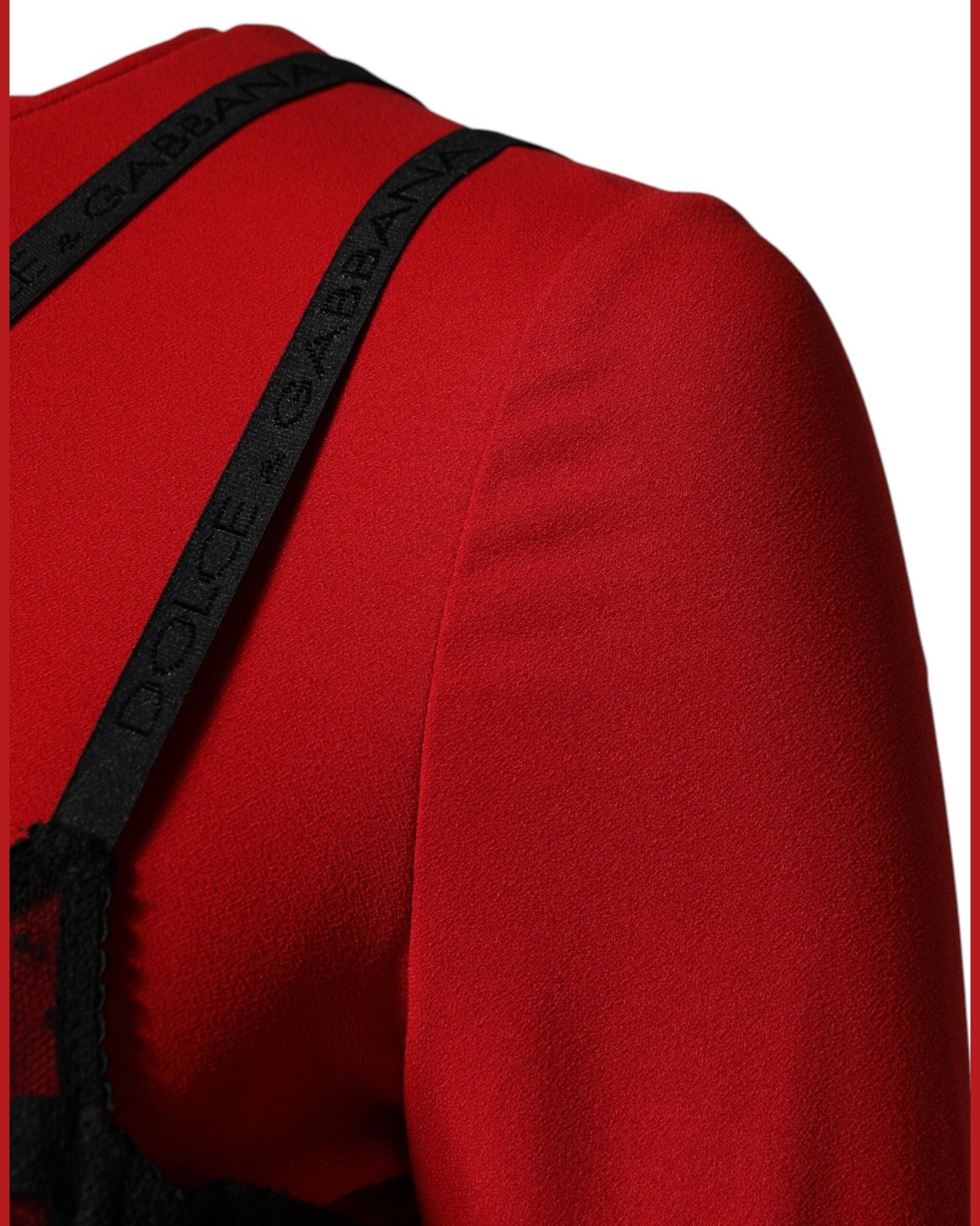 Dolce & Gabbana Black Red Contrasting Bra Cady Midi Dress Glam Steals