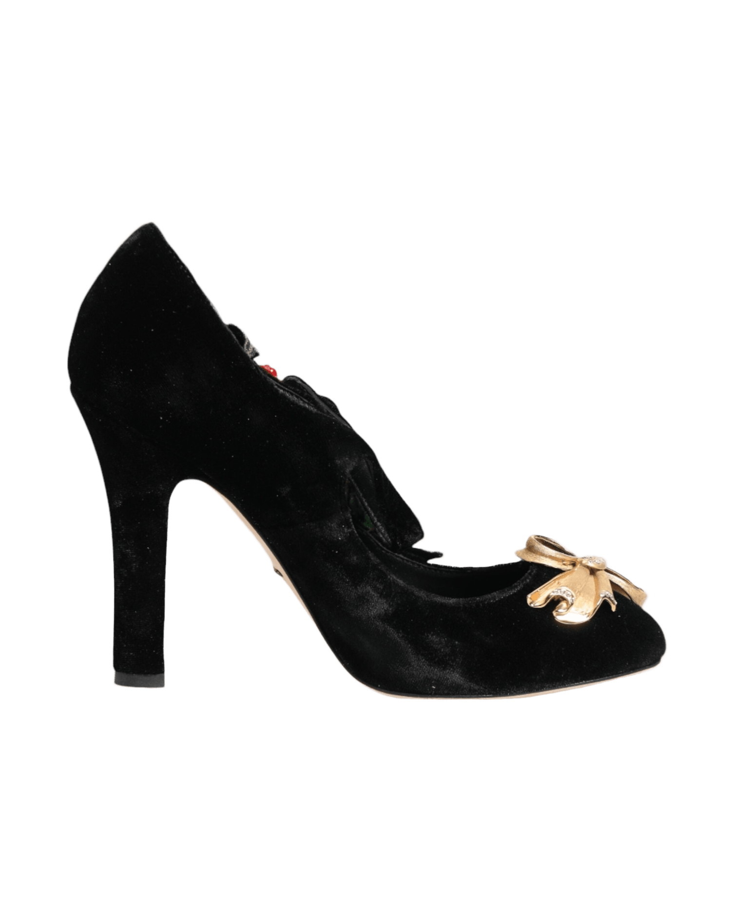 Dolce & Gabbana Black Roses Crystal Brooch Mary Jane Shoes Glam Steals