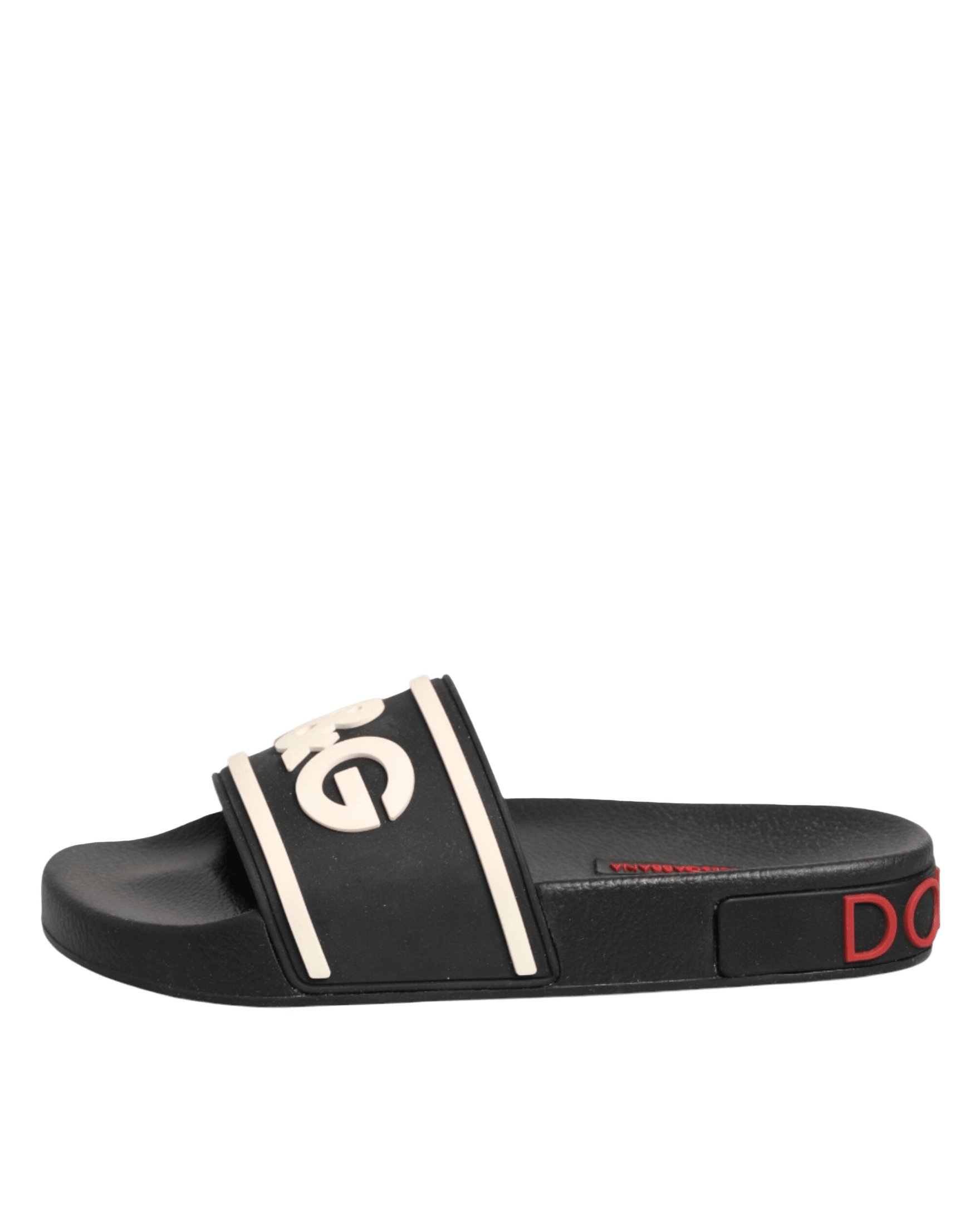 Dolce & Gabbana Black Rubber Slides Sandals Beachwear Shoes Glam Steals