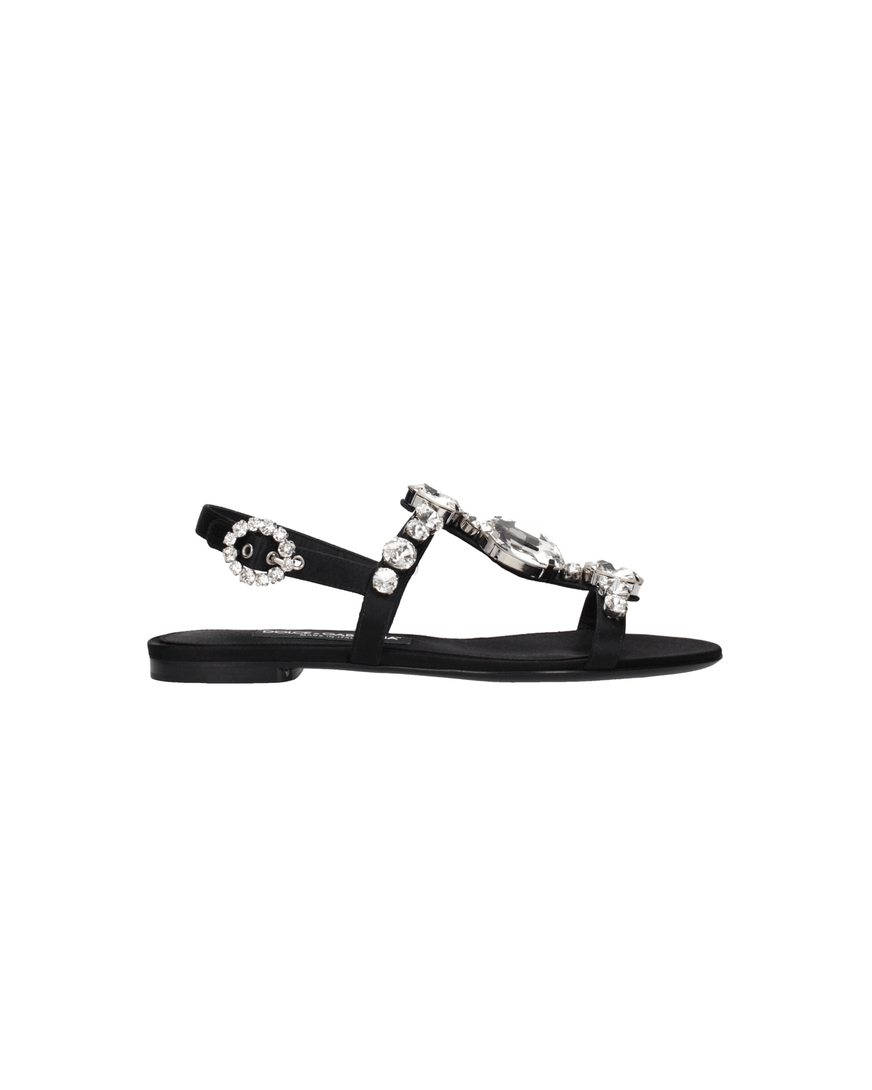 Dolce & Gabbana Black Satin And Flat Sandals Glam Steals