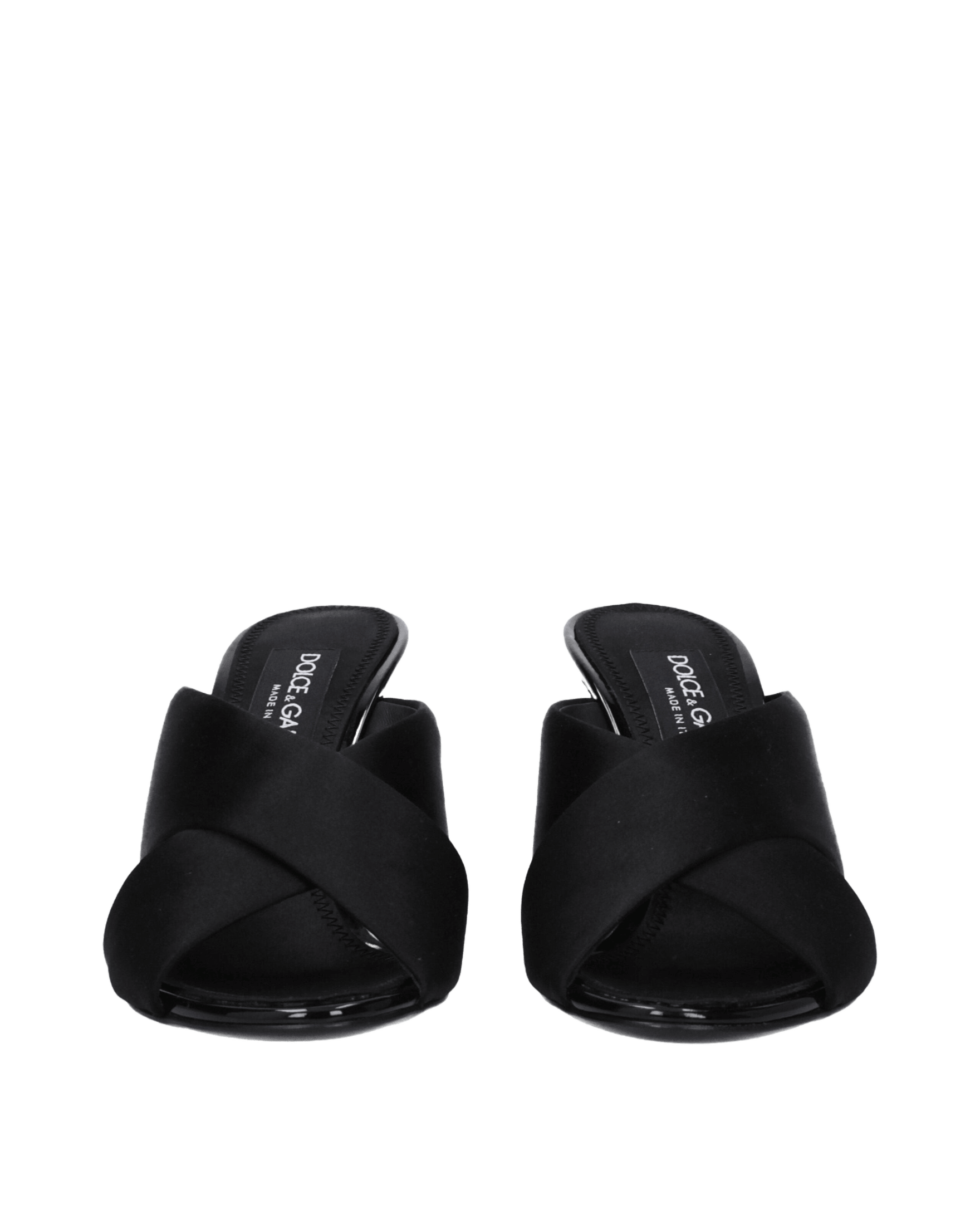 Dolce & Gabbana Black Satin And Stiletto Heels Sandals Heels