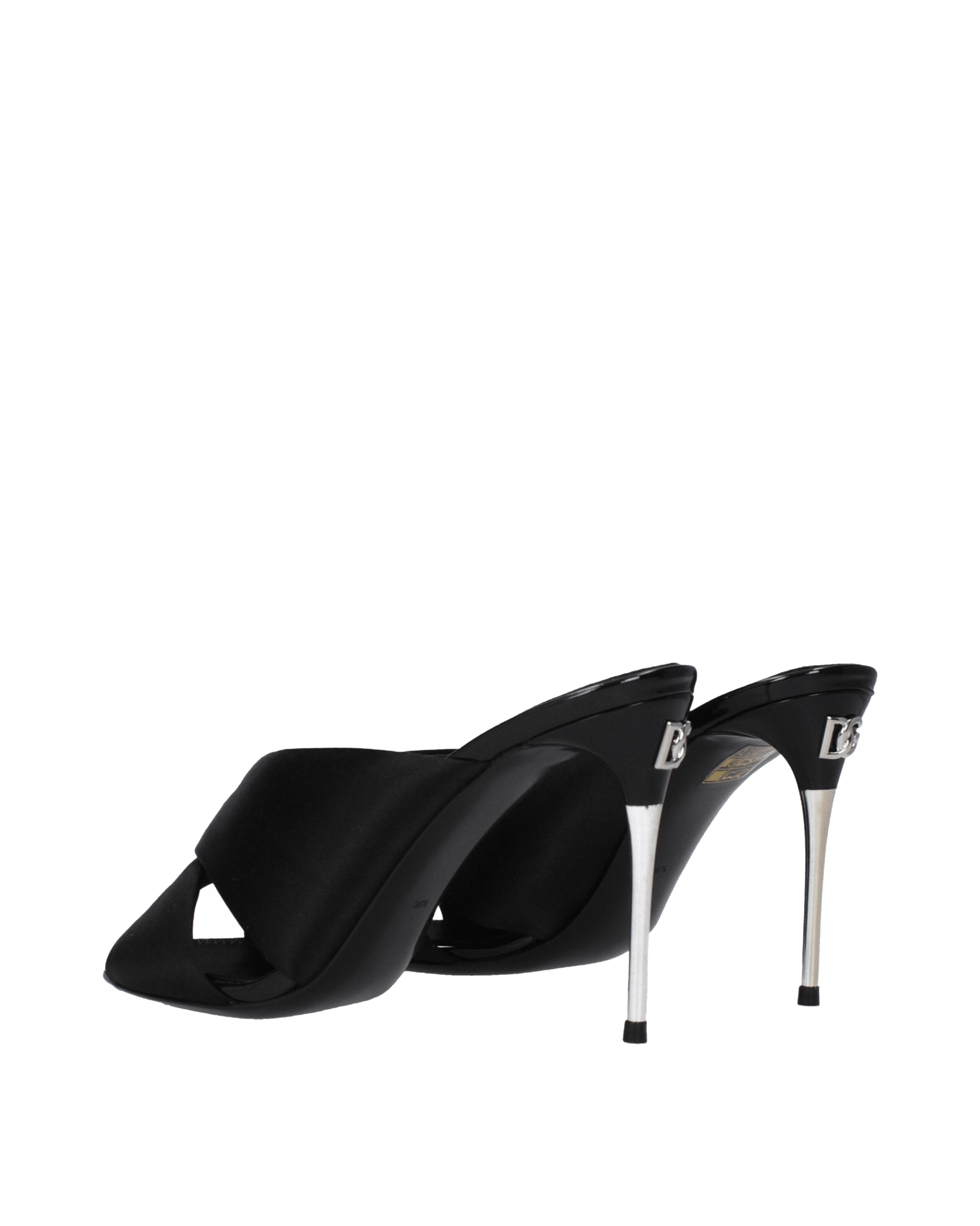 Dolce & Gabbana Black Satin And Stiletto Heels Sandals Heels