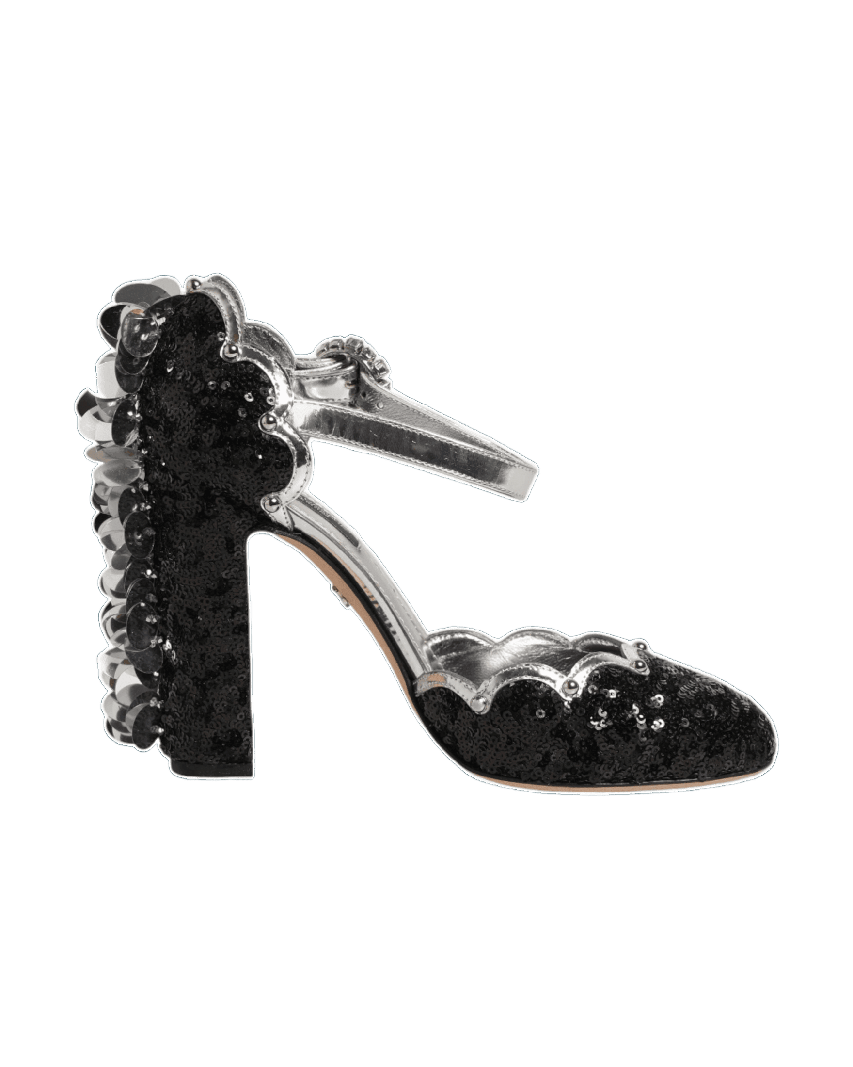 Dolce & Gabbana Black Sequined Ankle Strap Sandals Glam Steals