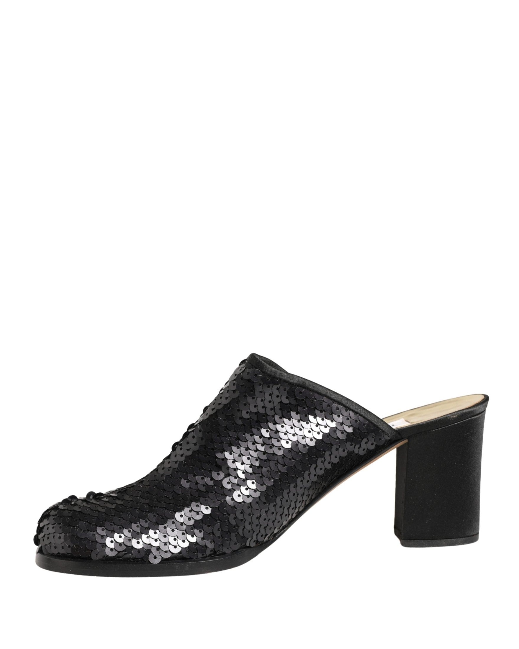 Dolce & Gabbana Black Sequined Mules Shoes Glam Steals