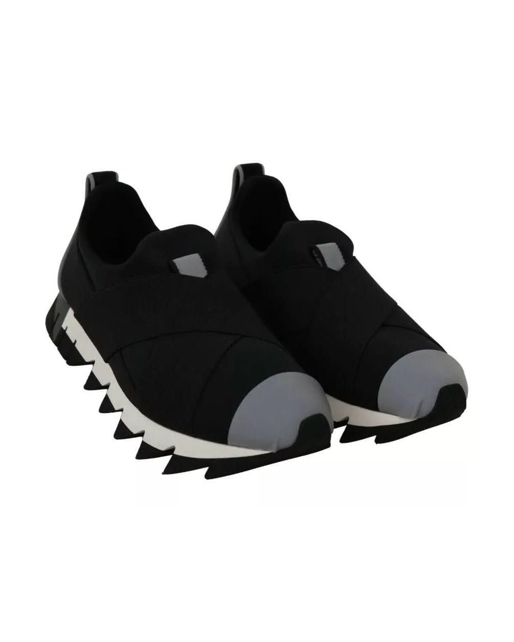 Dolce & Gabbana Black Shark Neoprene Stretch Sneakers Shoes Sneakers