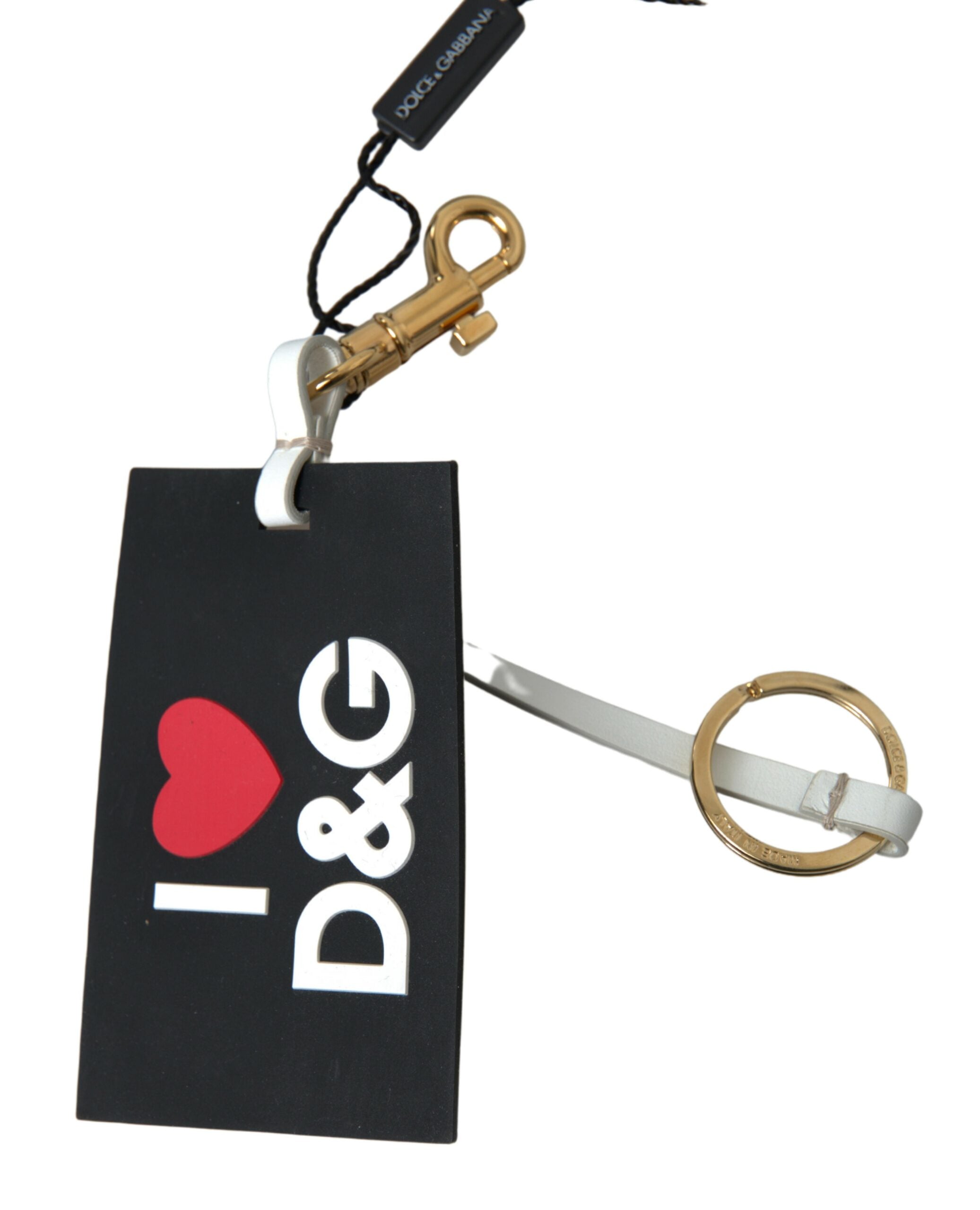 Dolce & Gabbana Black Silicone Dg Logo Gold Brass Keychain Glam Steals