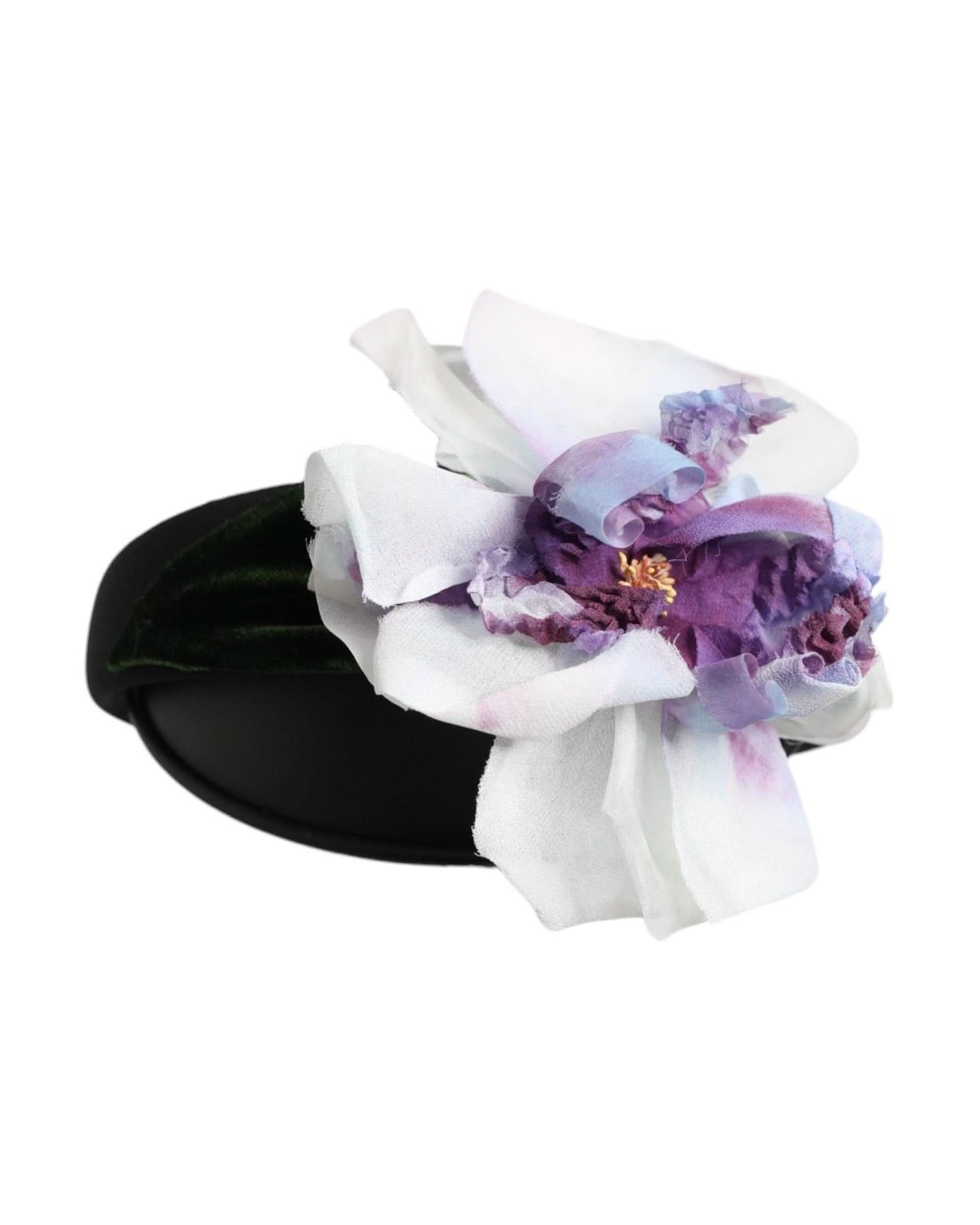 Dolce & Gabbana Black Silk Floral Appliqué Accessory Headband Headbands