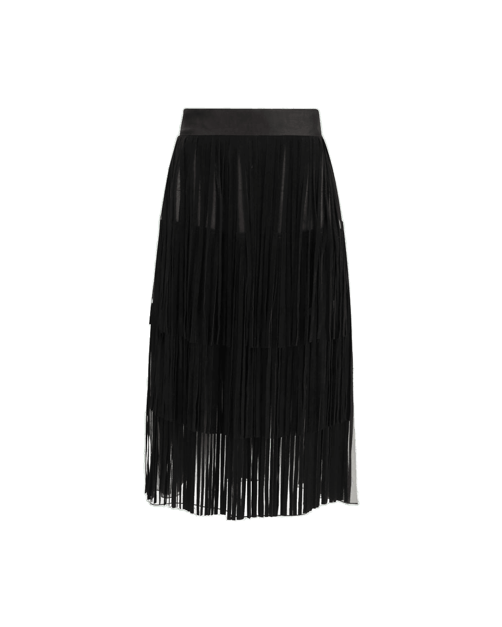 Dolce & Gabbana Black Silk Long Skirt Glam Steals