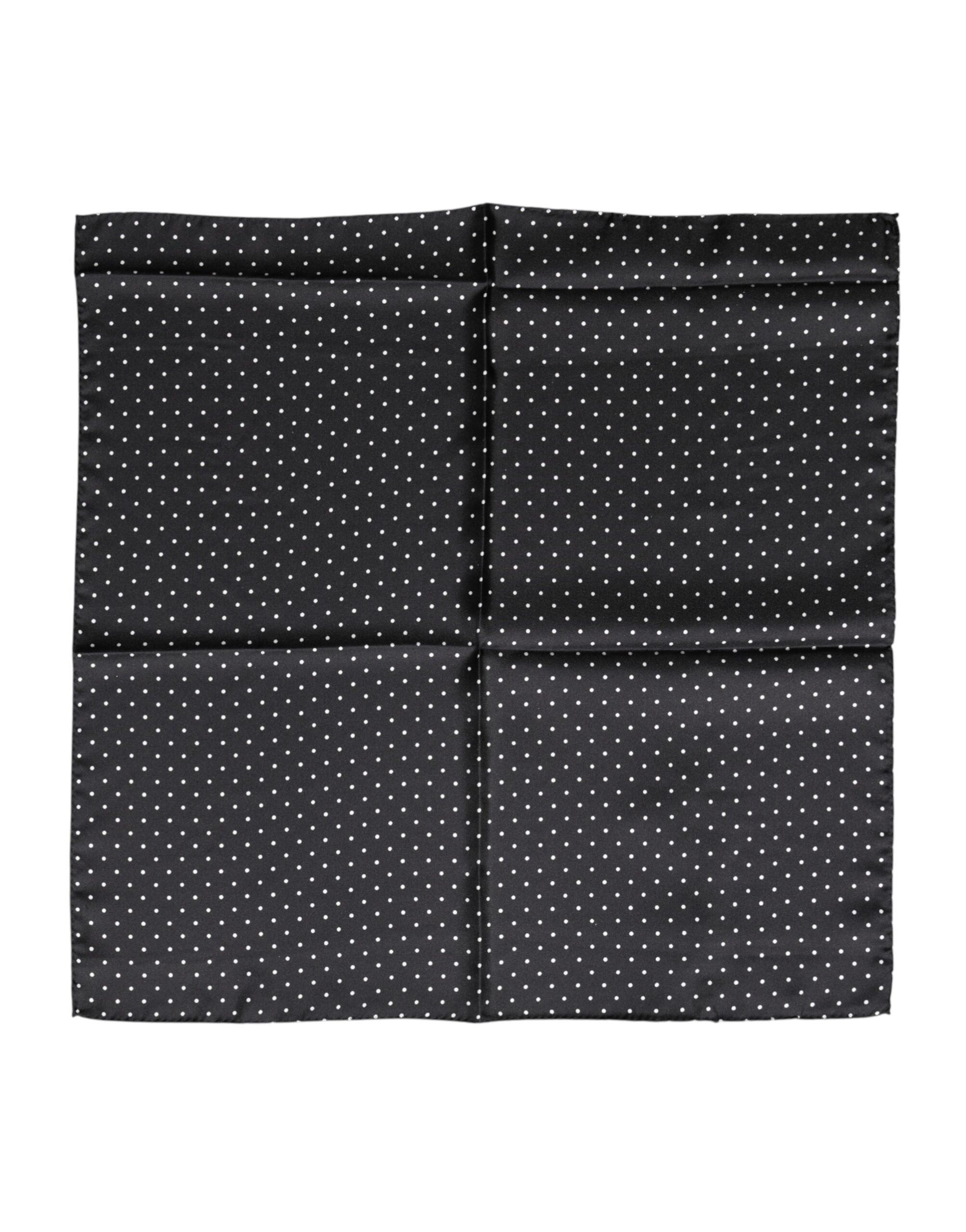 Dolce & Gabbana Black Silk Polka Dot Square Foulard Scarf Glam Steals