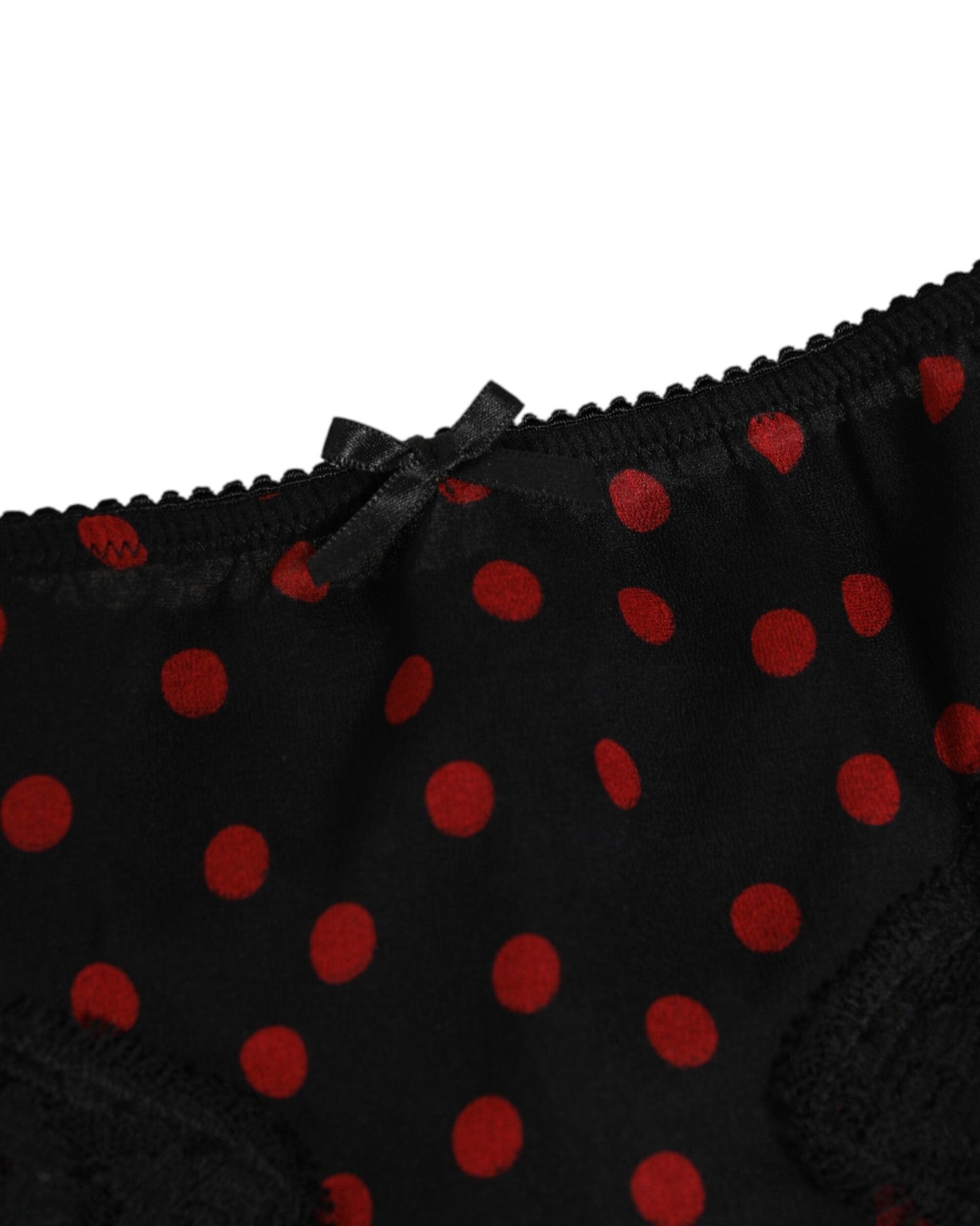 Dolce & Gabbana Black Silk Polka Dotted Low Waist Panty Underwear Glam Steals