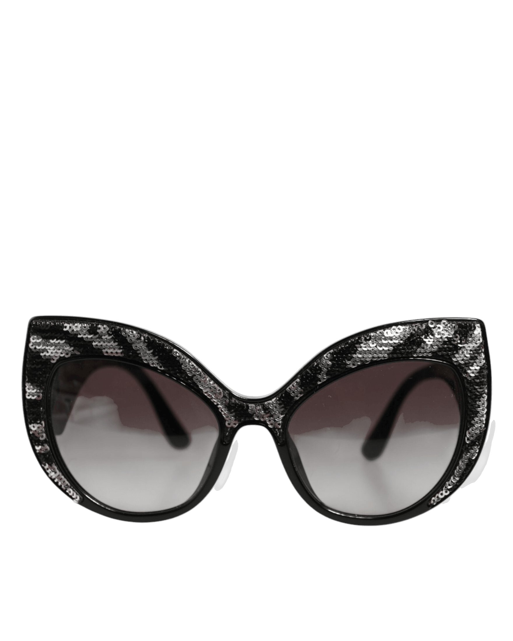 Dolce & Gabbana Black Sequin Butterfly Polarized Sunglasses Sunglasses