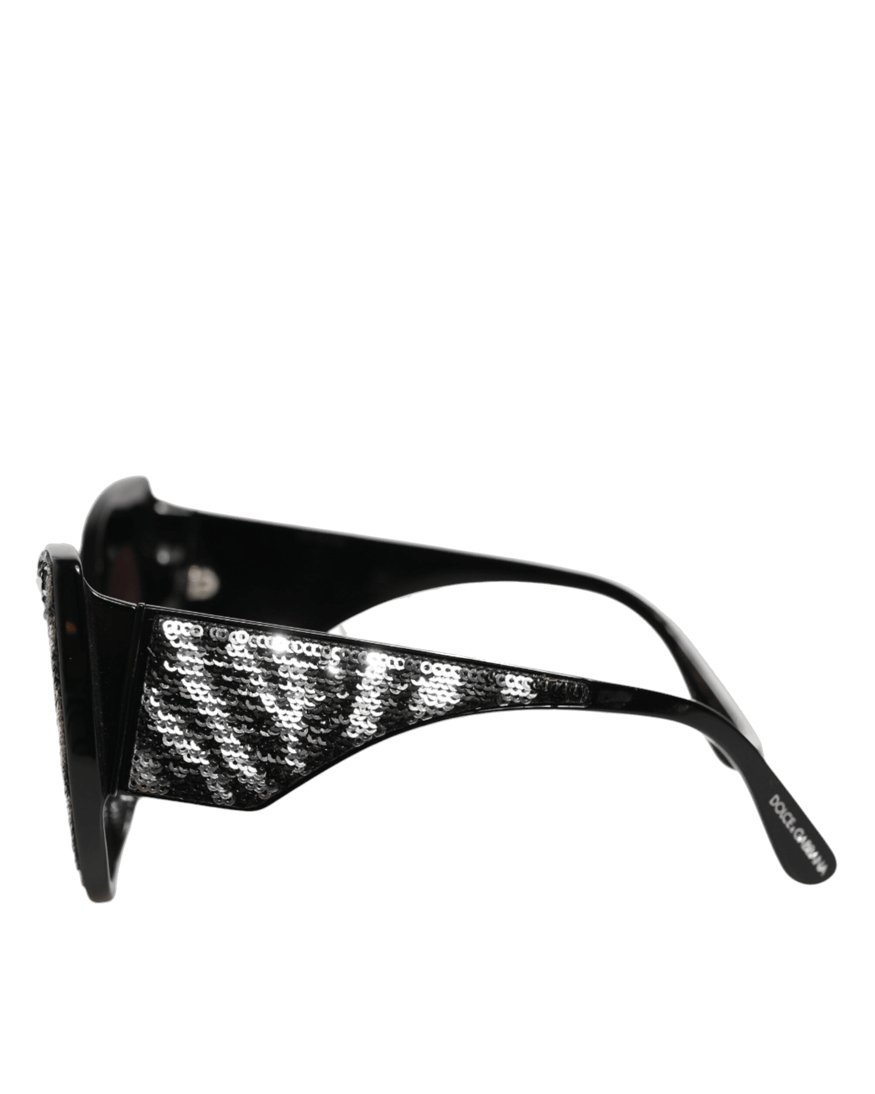 Dolce & Gabbana Black Sequin Butterfly Polarized Sunglasses Sunglasses