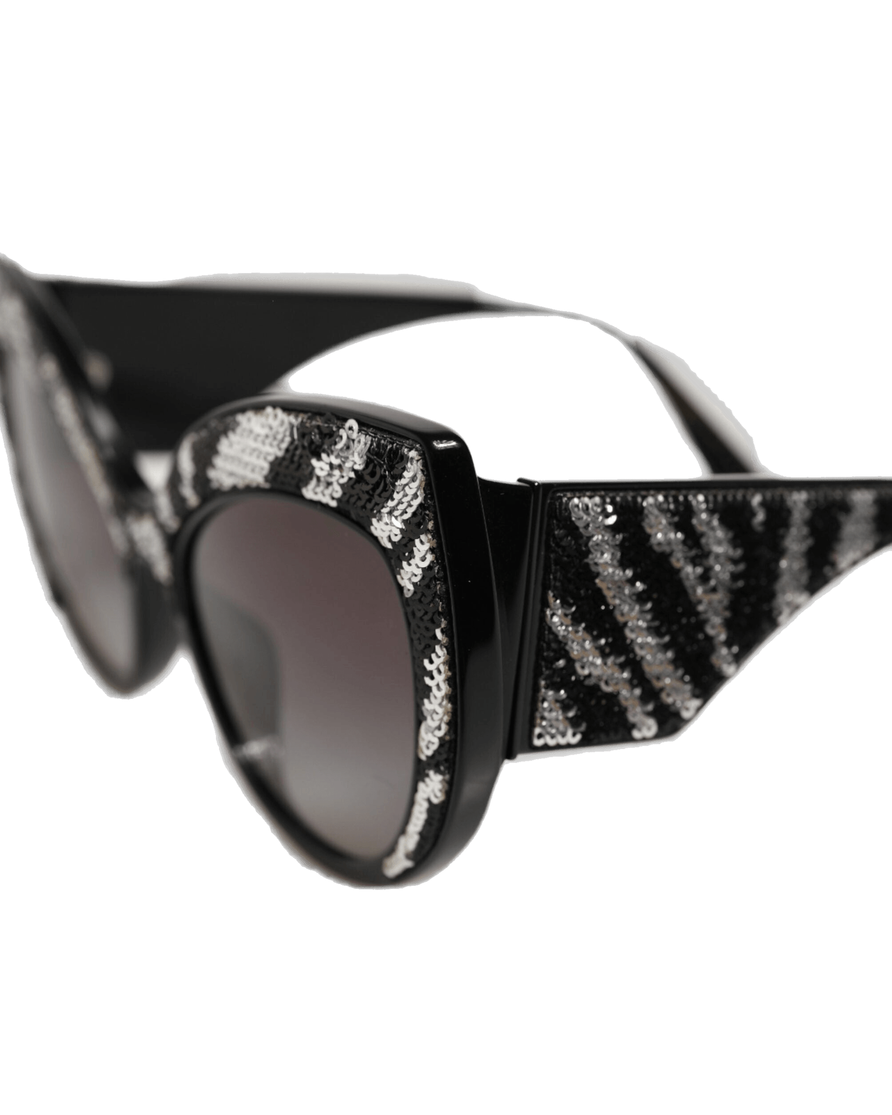 Dolce & Gabbana Black Sequin Butterfly Polarized Sunglasses Sunglasses
