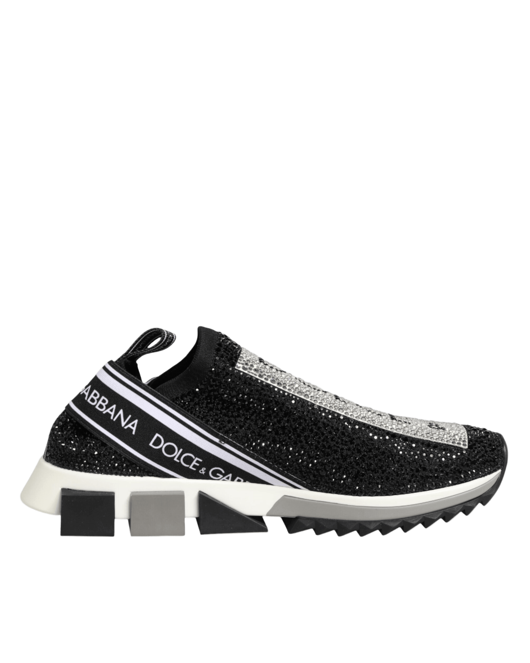 Dolce & Gabbana Black Silver Slip On Sorrento Sneakers Shoes Sneakers