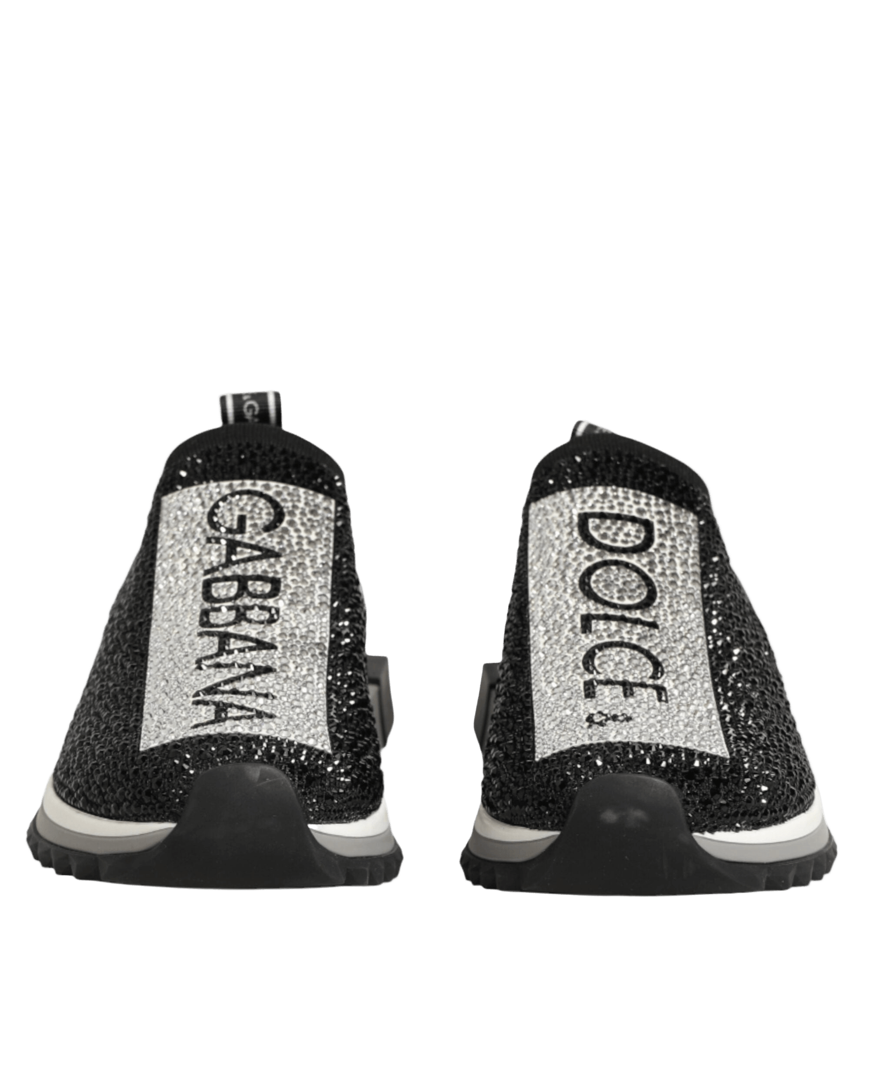 Dolce & Gabbana Black Silver Slip On Sorrento Sneakers Shoes Glam Steals