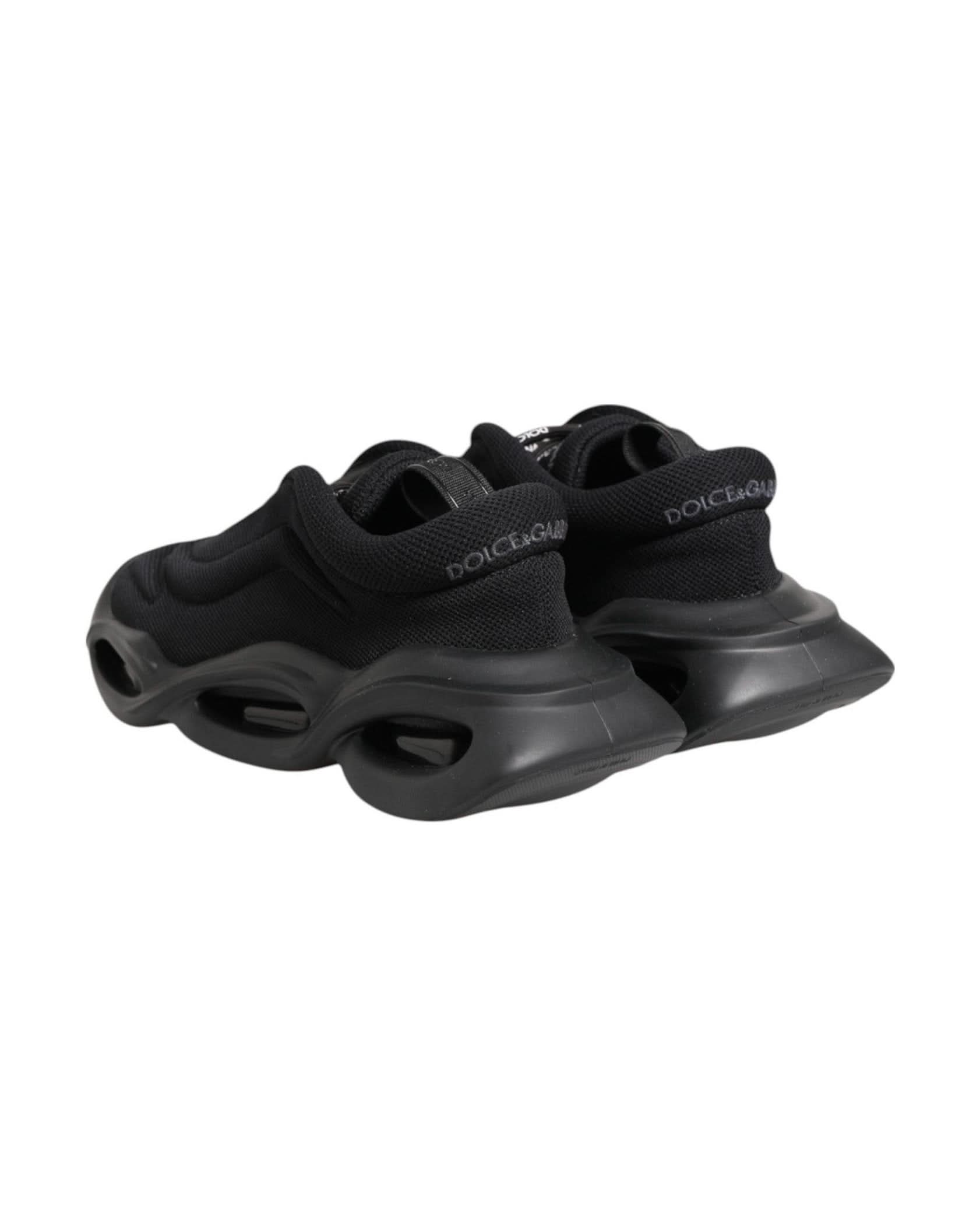 Dolce & Gabbana Black Slip On Low Top Wave Sneakers Shoes