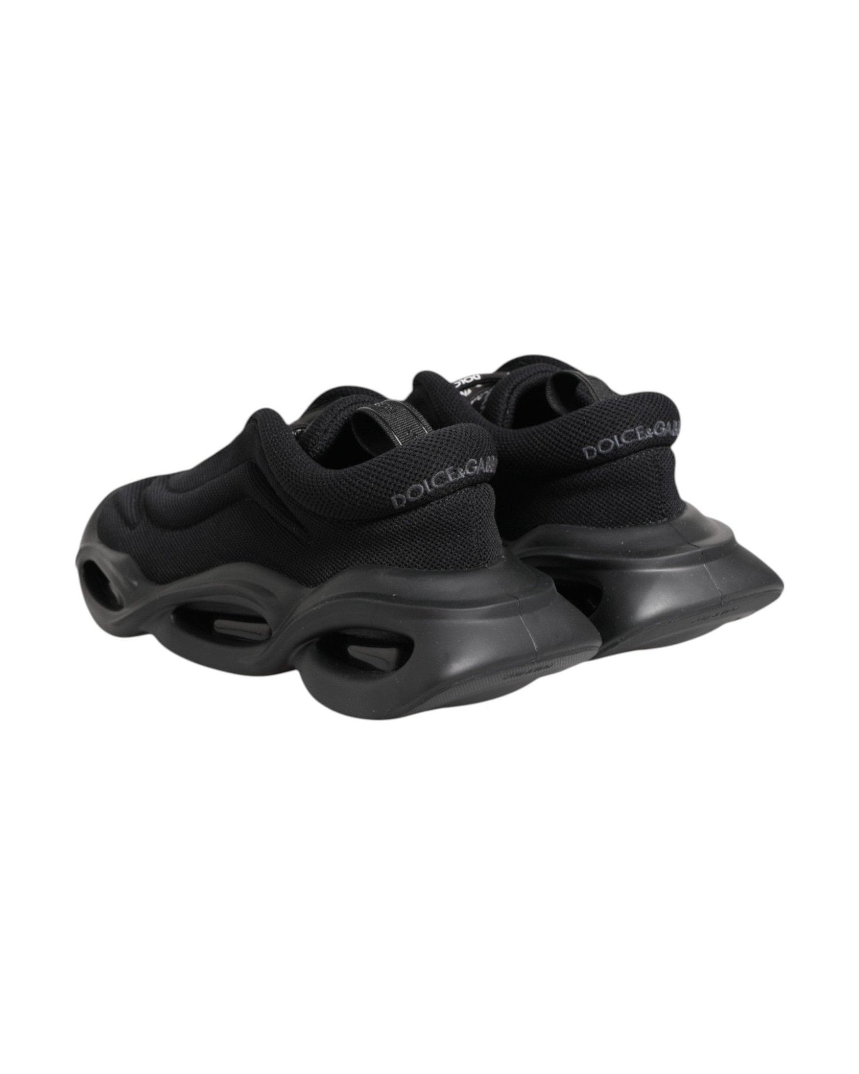 Dolce & Gabbana Black Slip On Low Top Wave Sneakers Shoes Glam Steals
