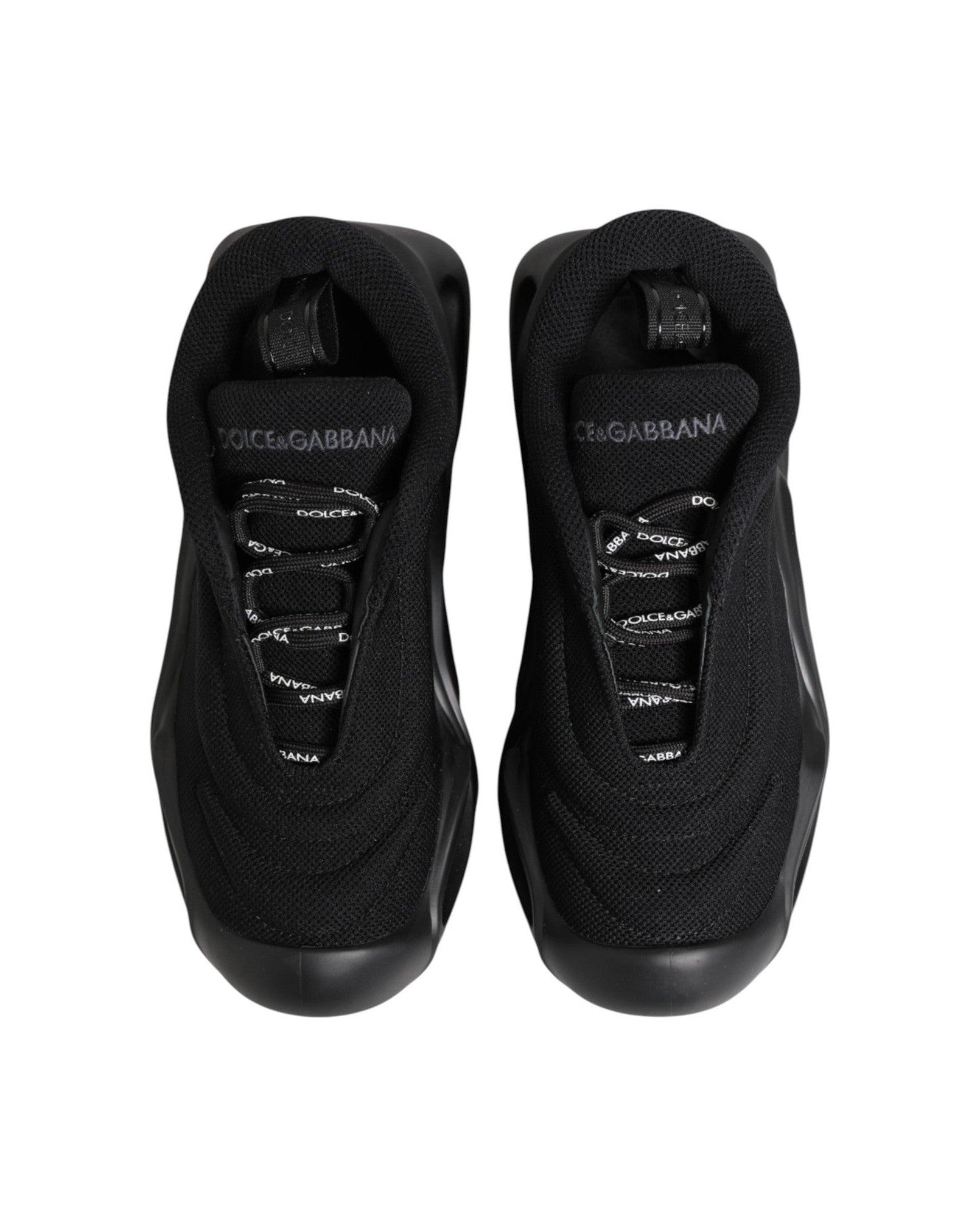 Dolce & Gabbana Black Slip On Low Top Wave Sneakers Shoes Glam Steals