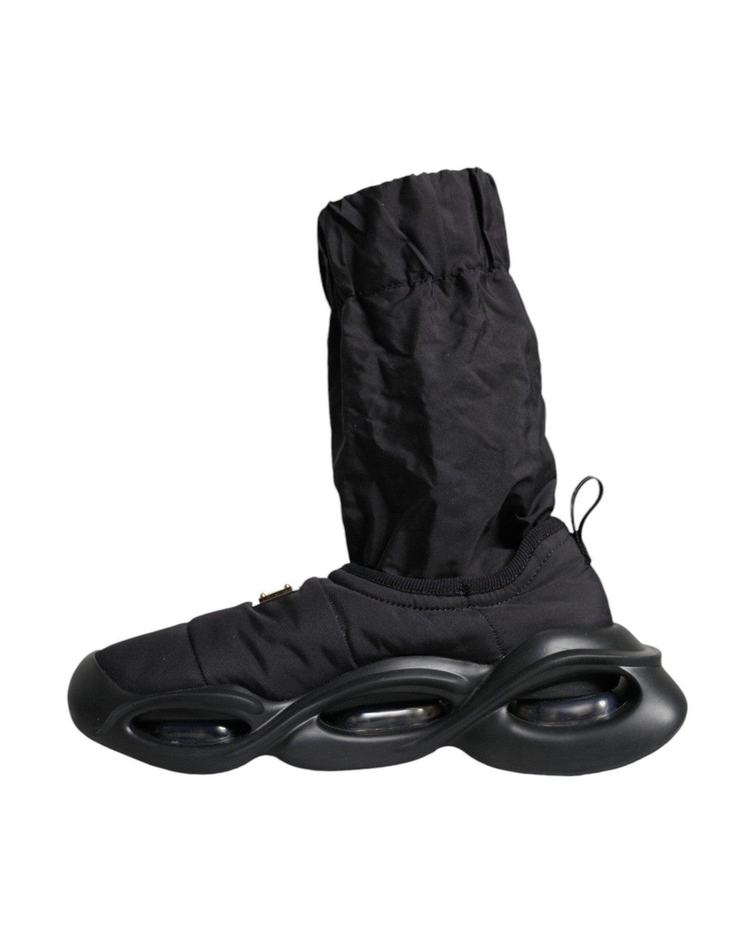 Dolce & Gabbana Black Slip On Wave Socks Sneakers Shoes Sneakers