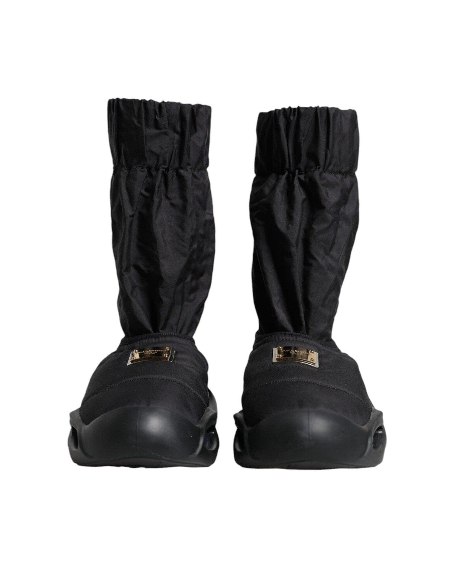 Dolce & Gabbana Black Slip On Wave Socks Sneakers Shoes Sneakers