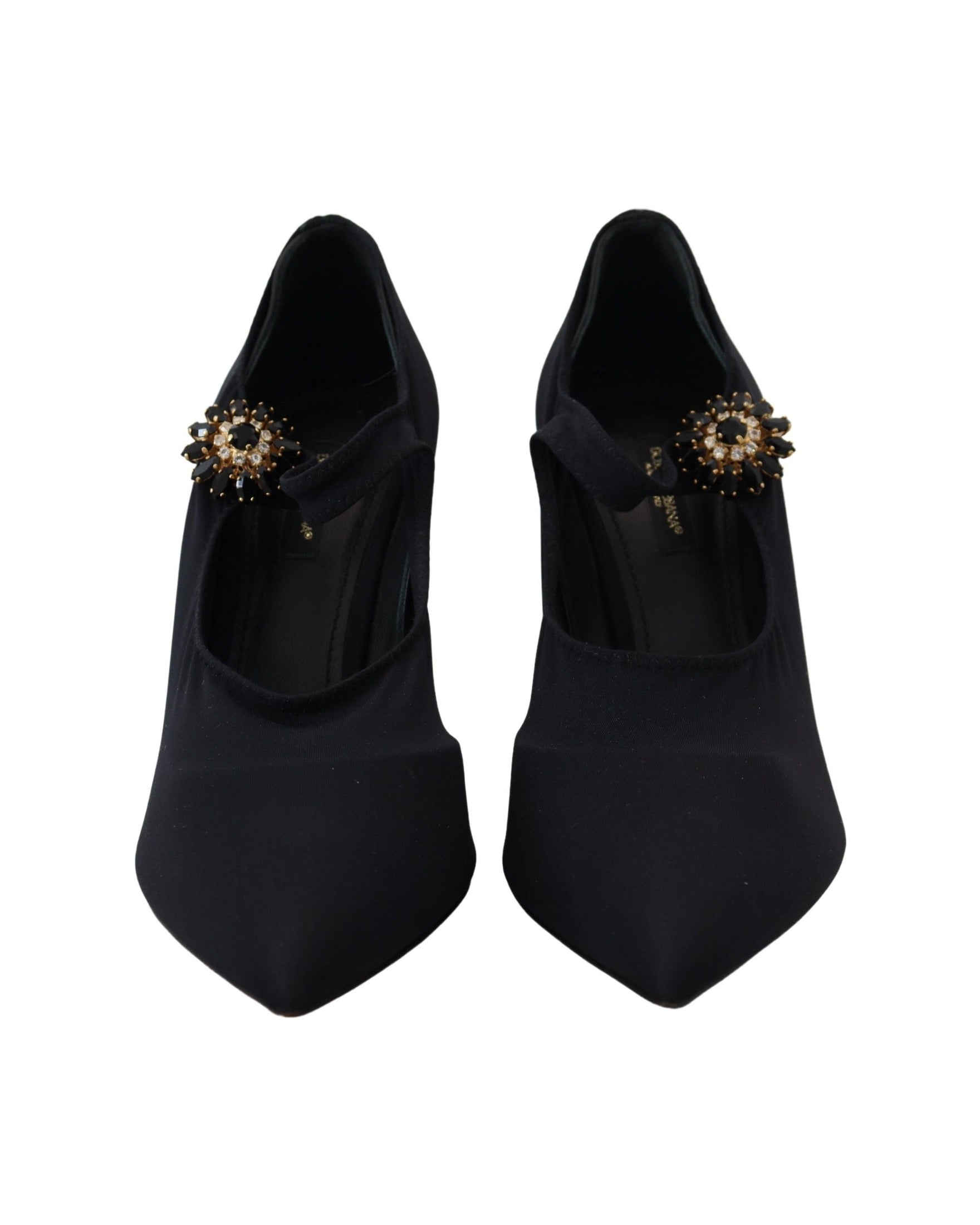 Dolce & Gabbana Black Socks Stretch Crystal Pumps Glam Steals