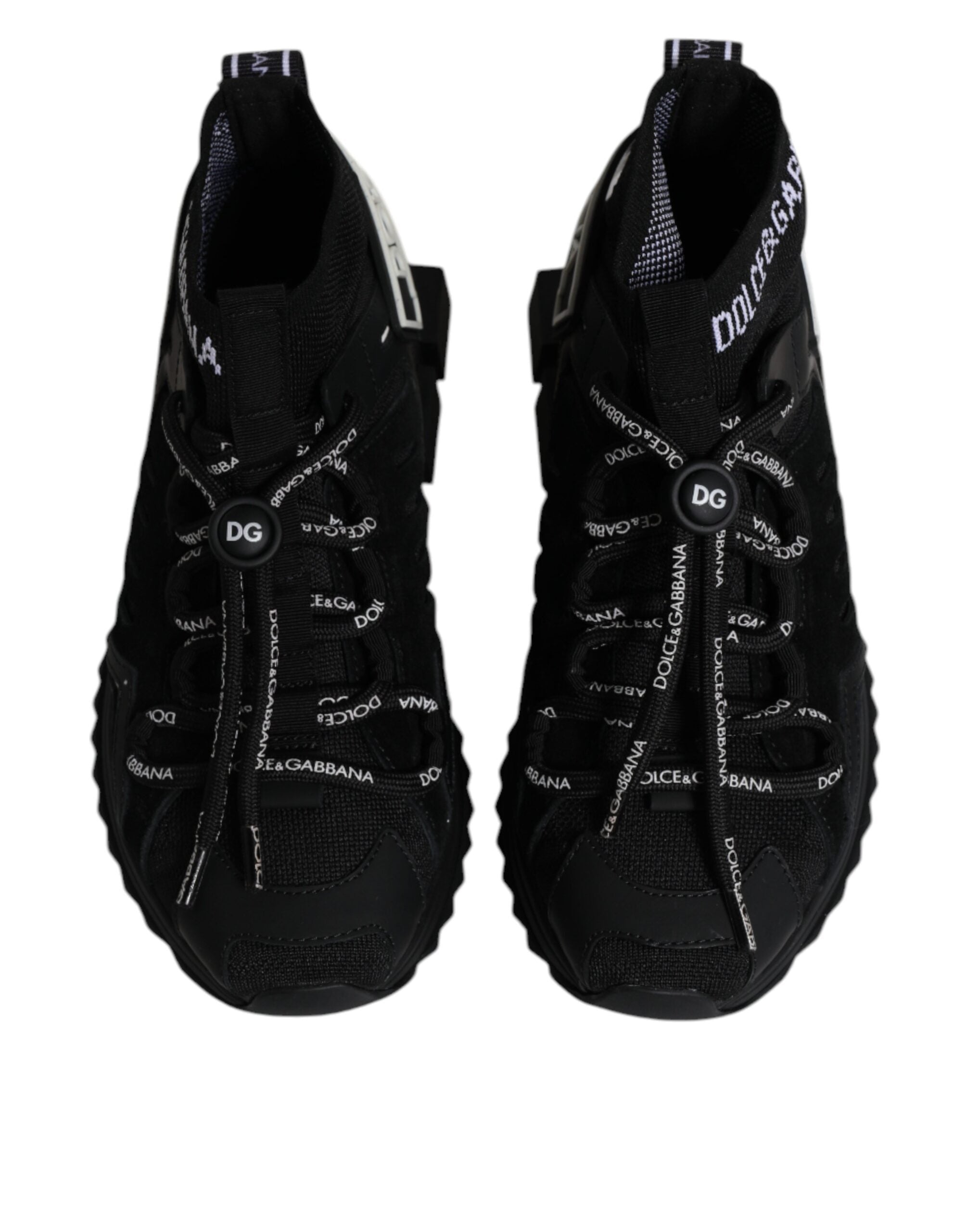 Dolce & Gabbana Black Sorrento Socks Logo Sneakers Shoes Glam Steals