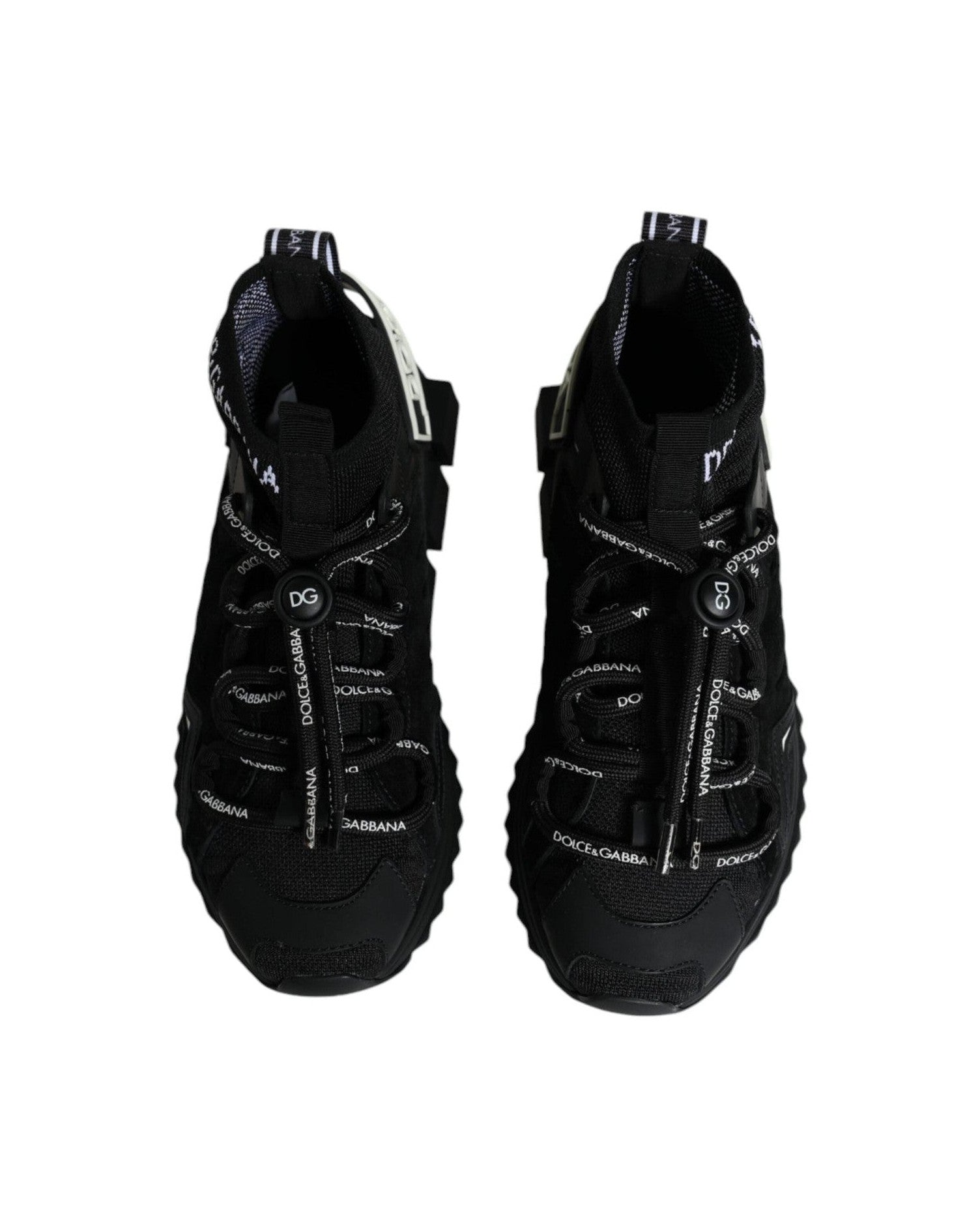 Dolce & Gabbana Black Sorrento Socks Logo Sneakers Shoes Glam Steals