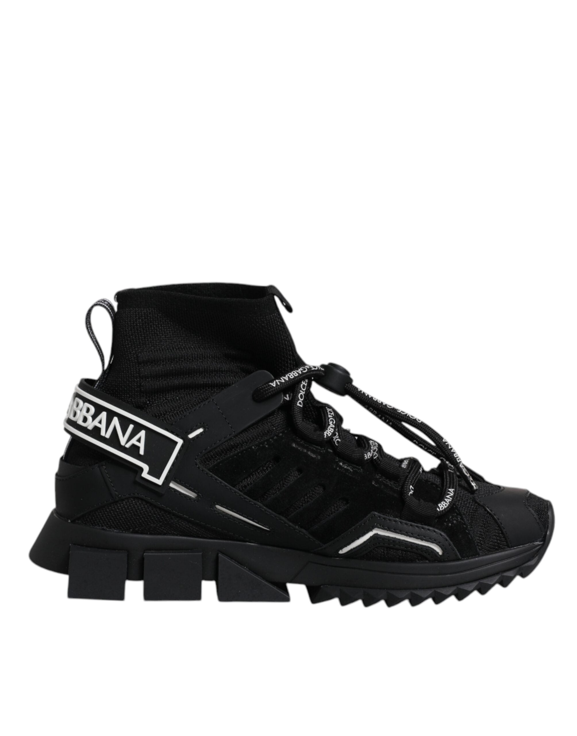 Dolce & Gabbana Black Sorrento Socks Logo Sneakers Shoes Glam Steals