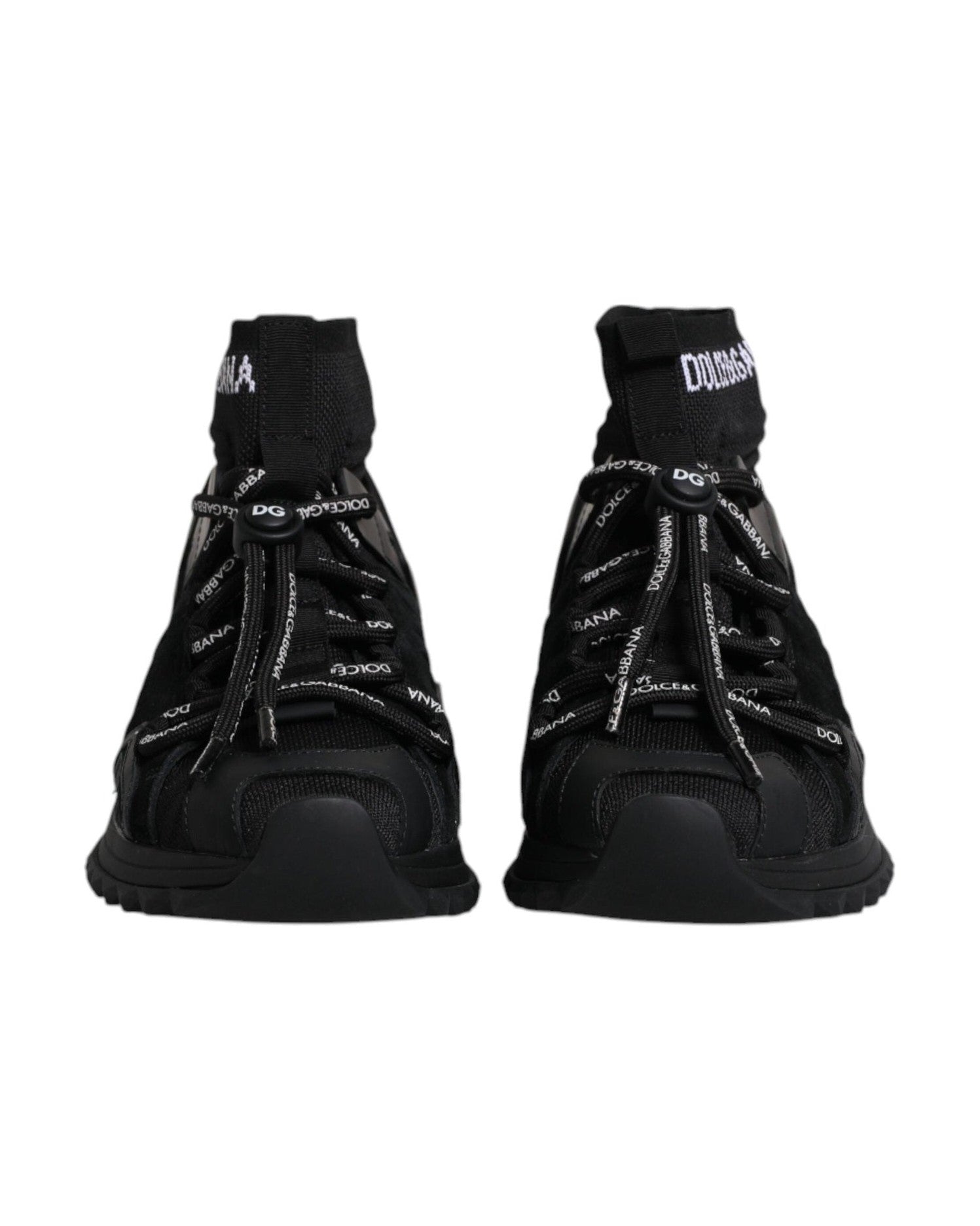 Dolce & Gabbana Black Sorrento Socks Logo Sneakers Shoes Glam Steals