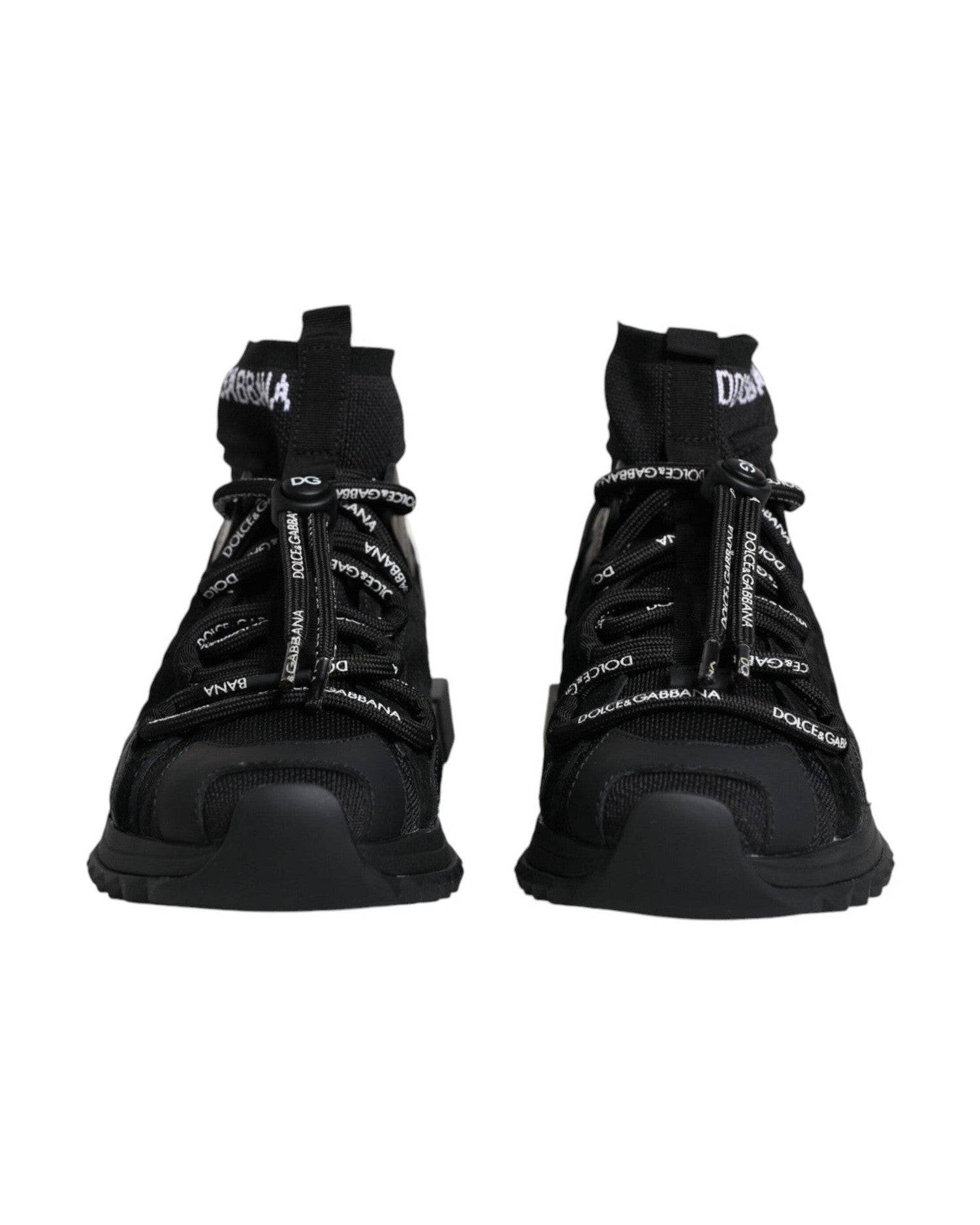 Dolce & Gabbana Black Sorrento Socks Logo Sneakers Shoes Glam Steals