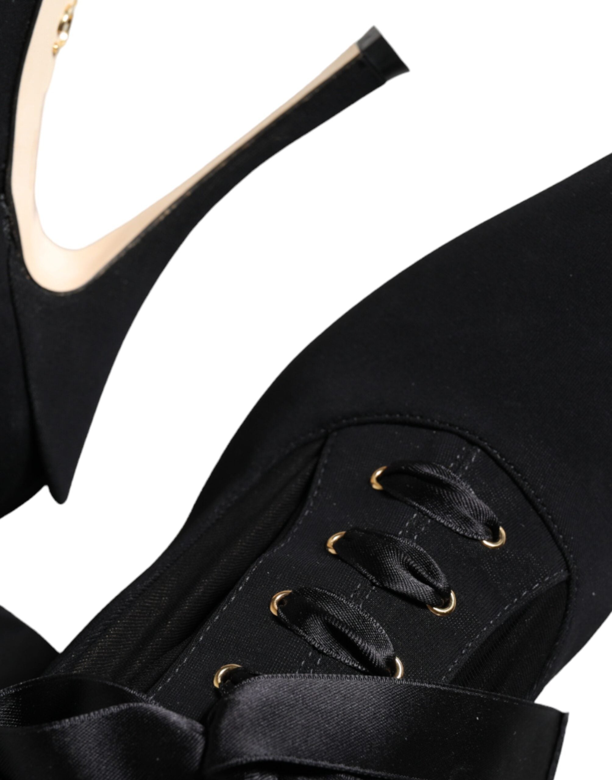 Dolce & Gabbana Black Stiletto Heels Mid Calf Boots Shoes Glam Steals
