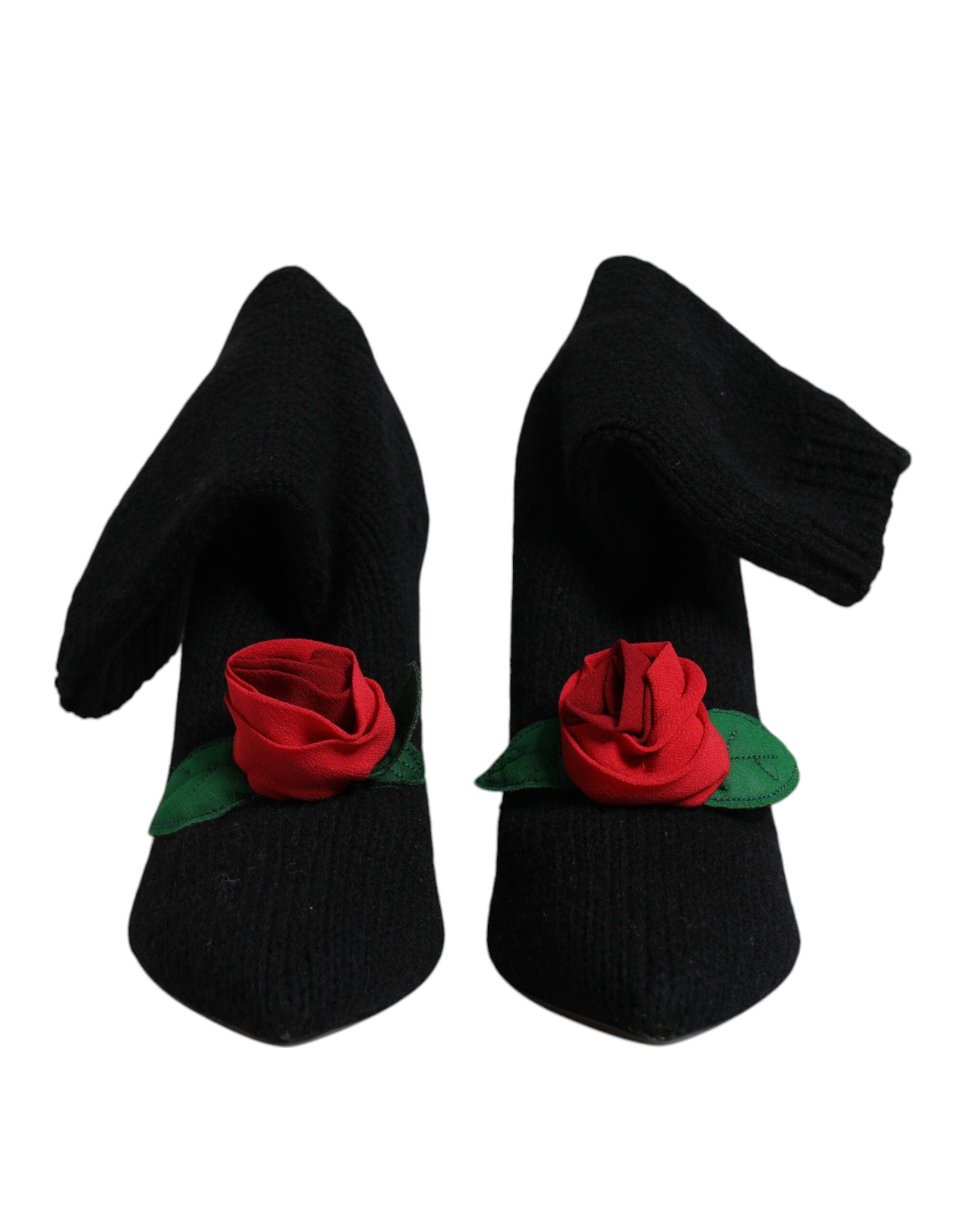 Dolce & Gabbana Black Stiletto Heels Mid Calf Boots Shoes Glam Steals