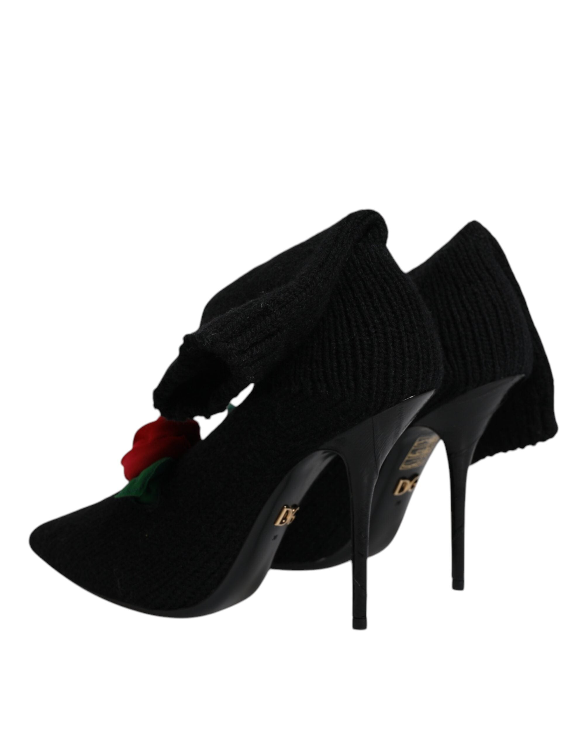 Dolce & Gabbana Black Stiletto Heels Mid Calf Boots Shoes Glam Steals