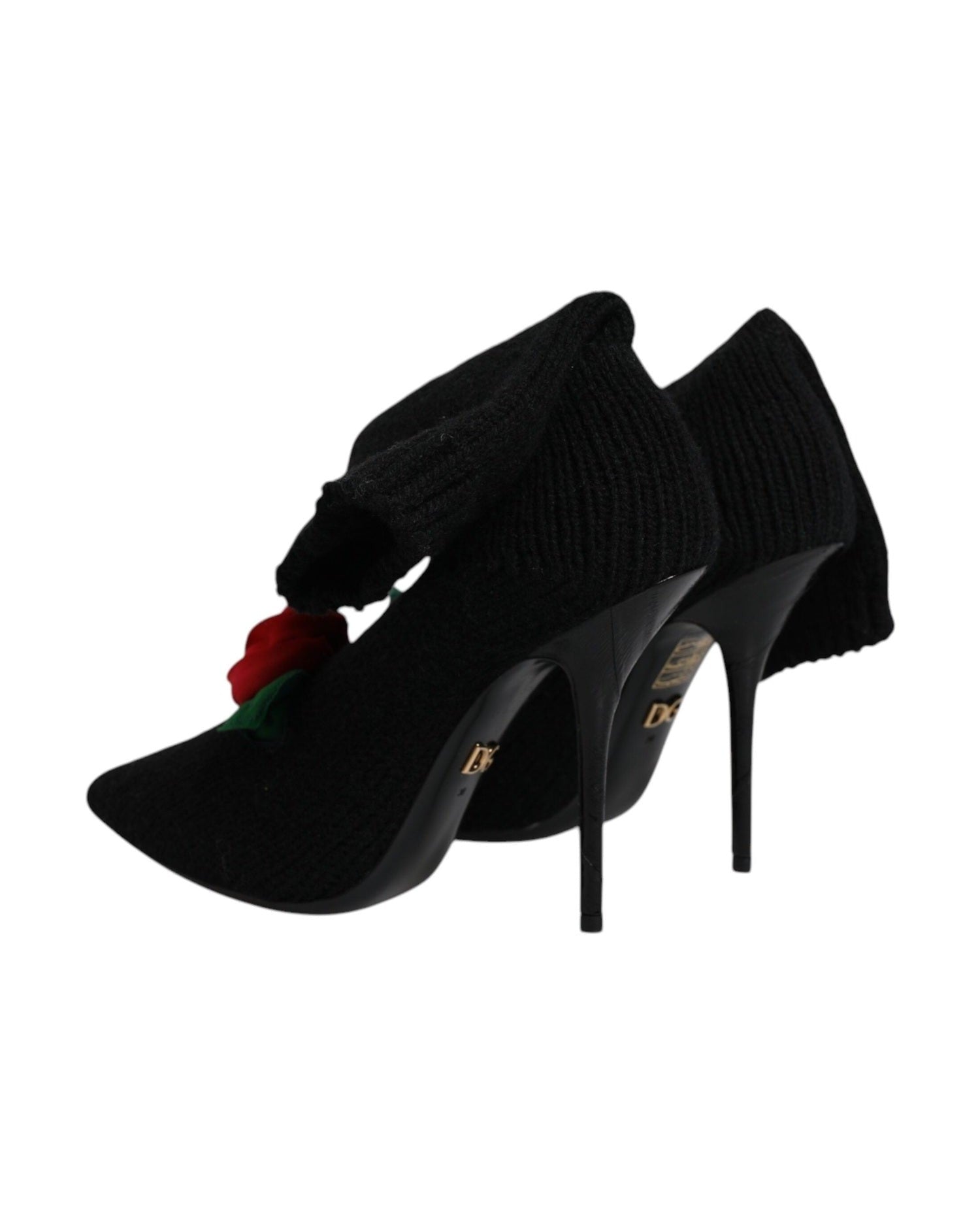 Dolce & Gabbana Black Stiletto Heels Mid Calf Boots Shoes Glam Steals