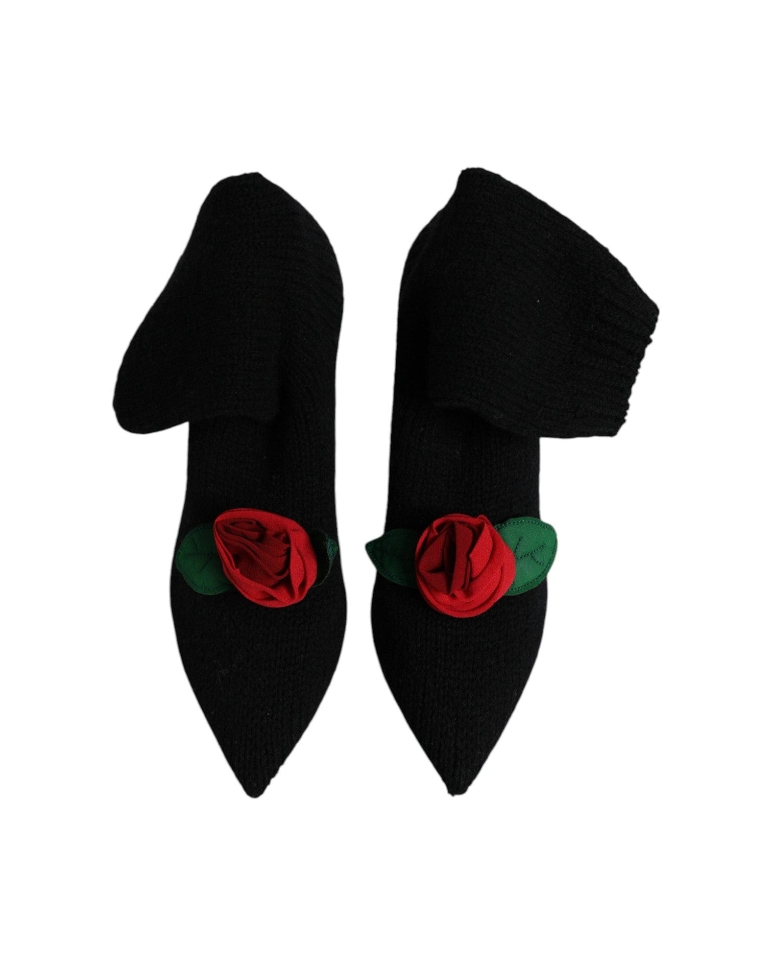 Dolce & Gabbana Black Stiletto Heels Mid Calf Boots Shoes Glam Steals