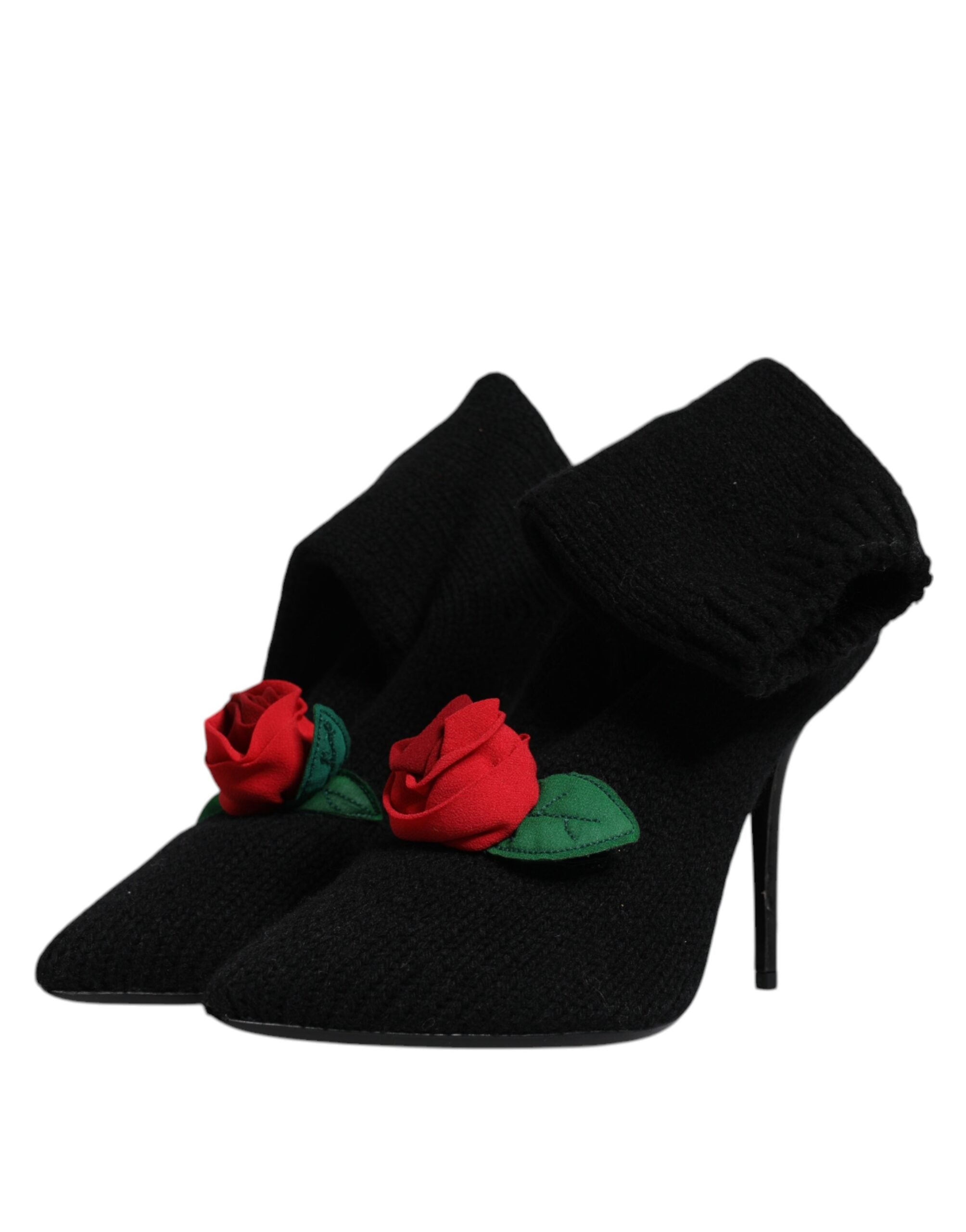 Dolce & Gabbana Black Stiletto Heels Mid Calf Boots Shoes Glam Steals