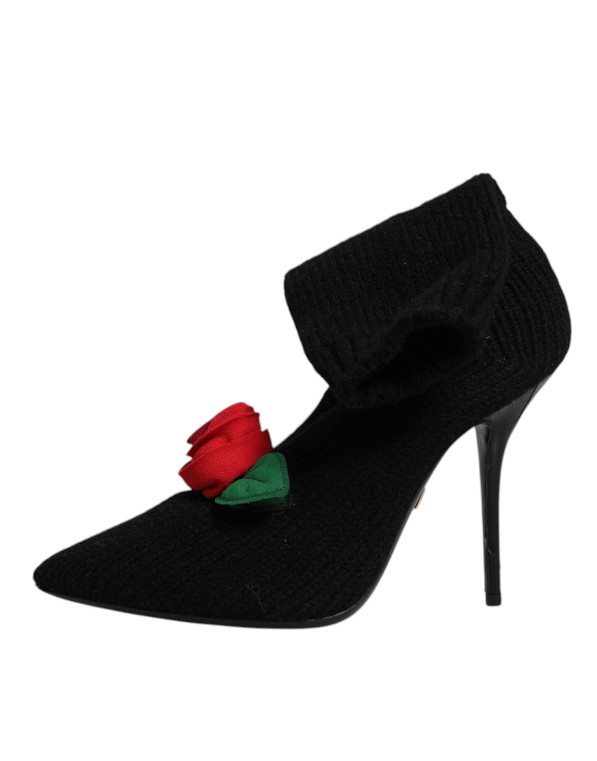 Dolce & Gabbana Black Stiletto Heels Mid Calf Boots Shoes Glam Steals