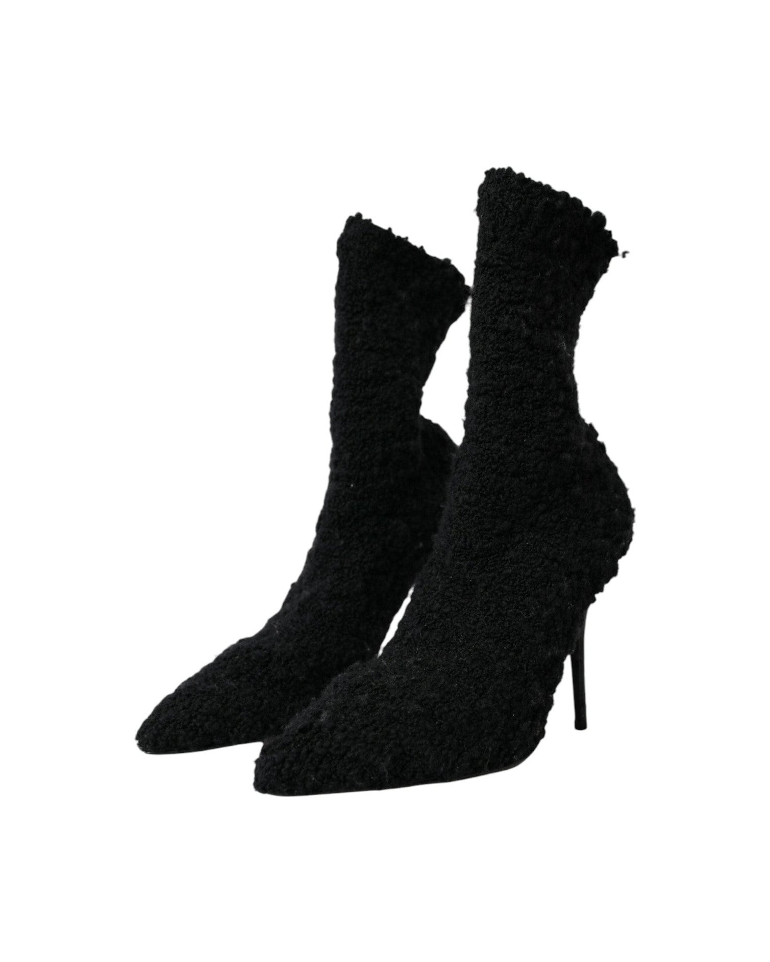 Dolce & Gabbana Black Stiletto Heels Mid Calf Boots Shoes Glam Steals