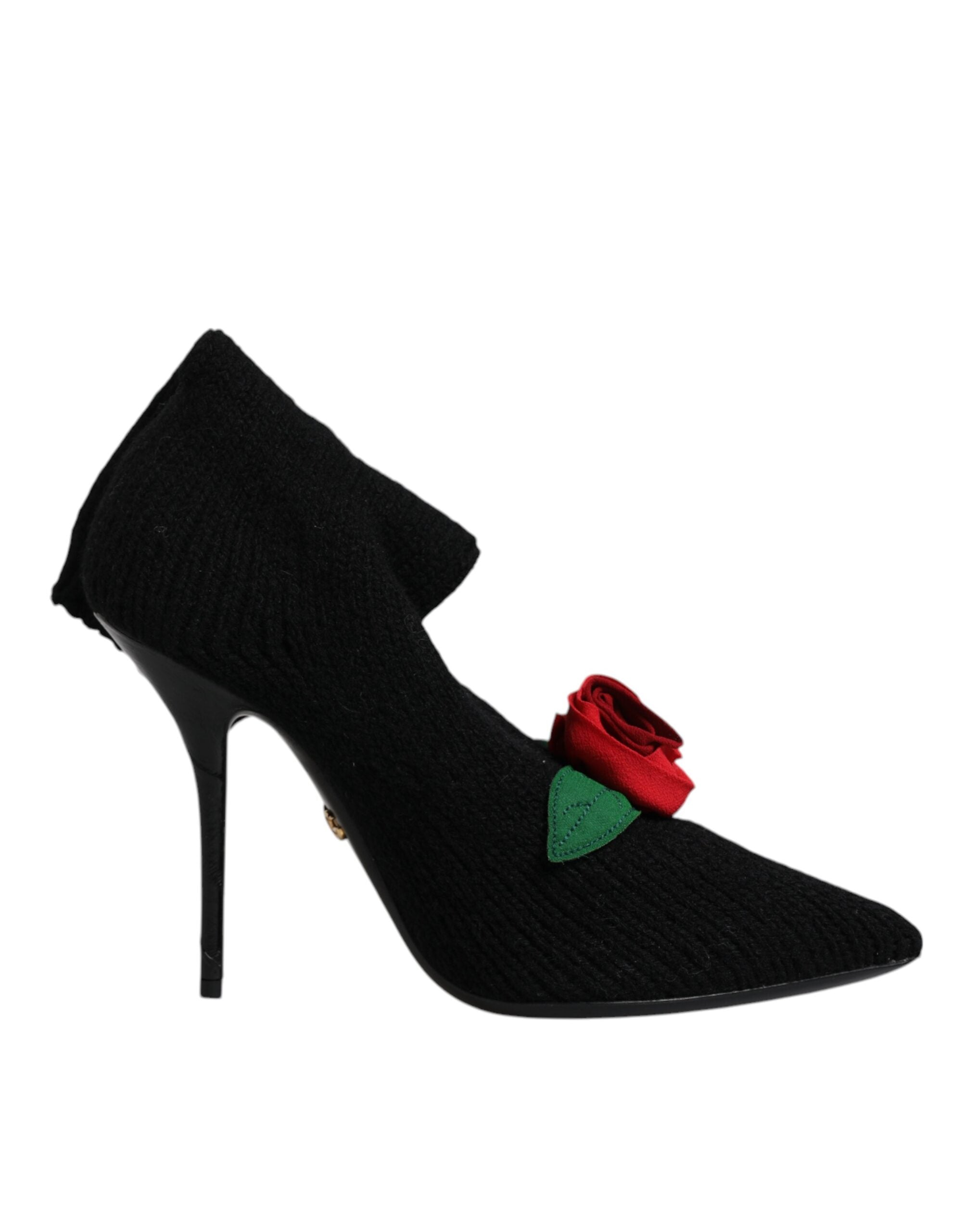 Dolce & Gabbana Black Stiletto Heels Mid Calf Boots Shoes Glam Steals