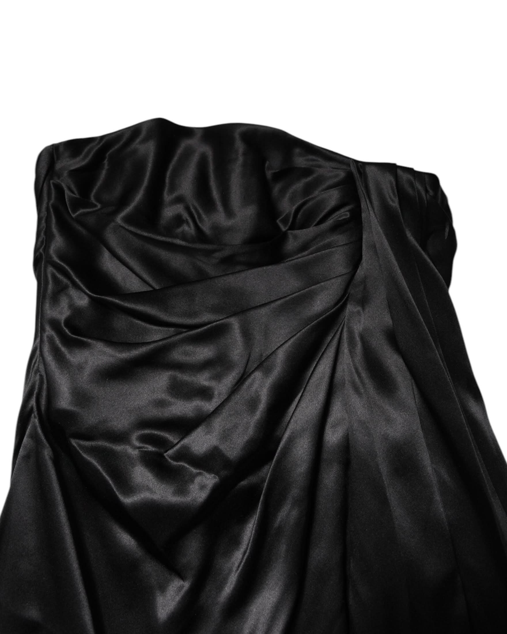 Dolce & Gabbana Black Strapless Sheath A Line Mini Dress Dresses