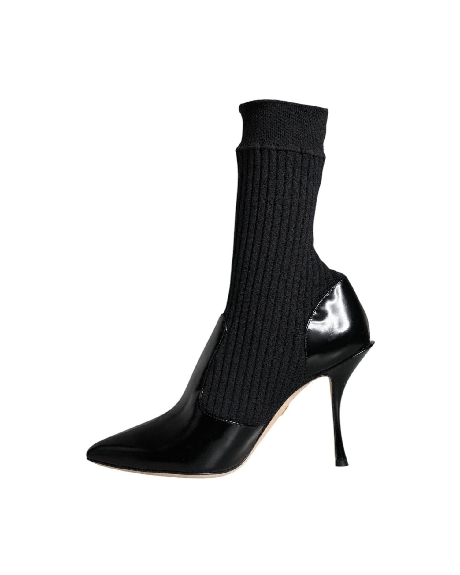 Dolce & Gabbana Black Stretch Stilettos Booties Socks Shoes Boots