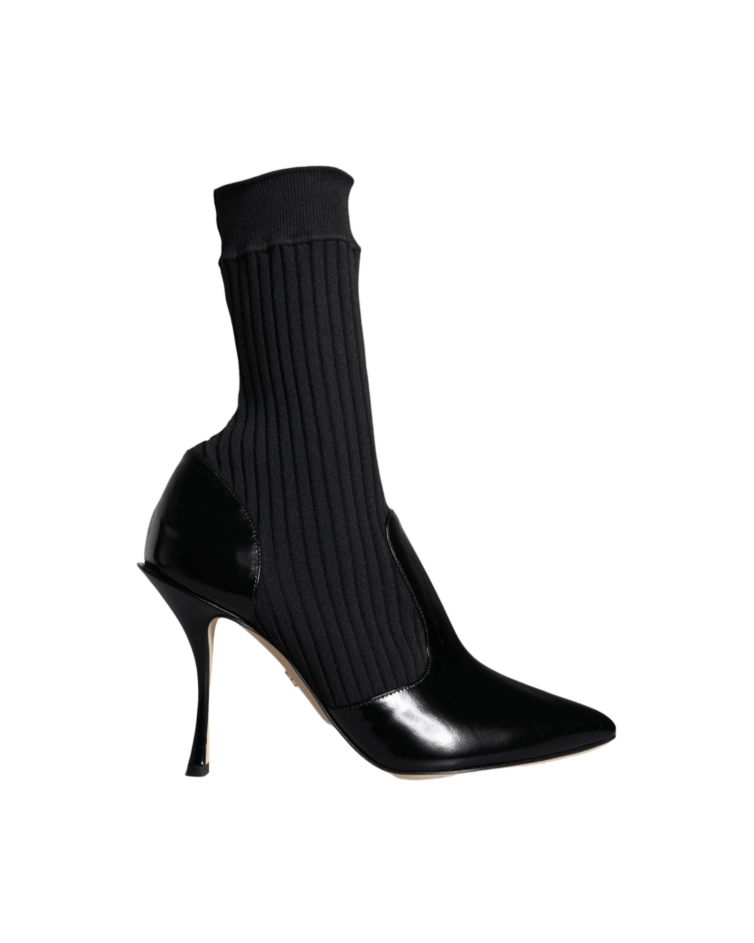 Dolce & Gabbana Black Stretch Stilettos Booties Socks Shoes Boots