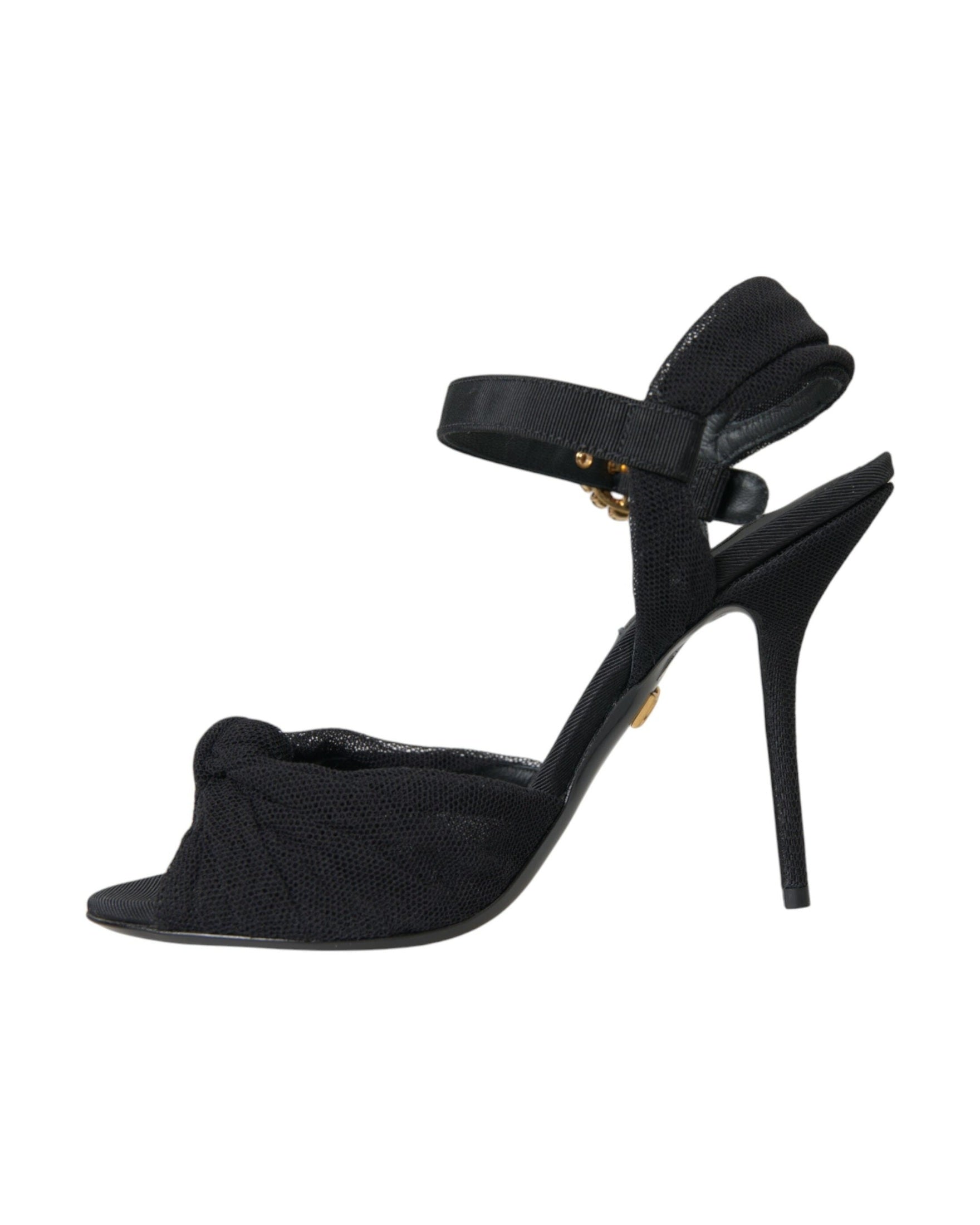 Dolce & Gabbana Black Suede Embellished Heels Sandals Shoes Glam Steals