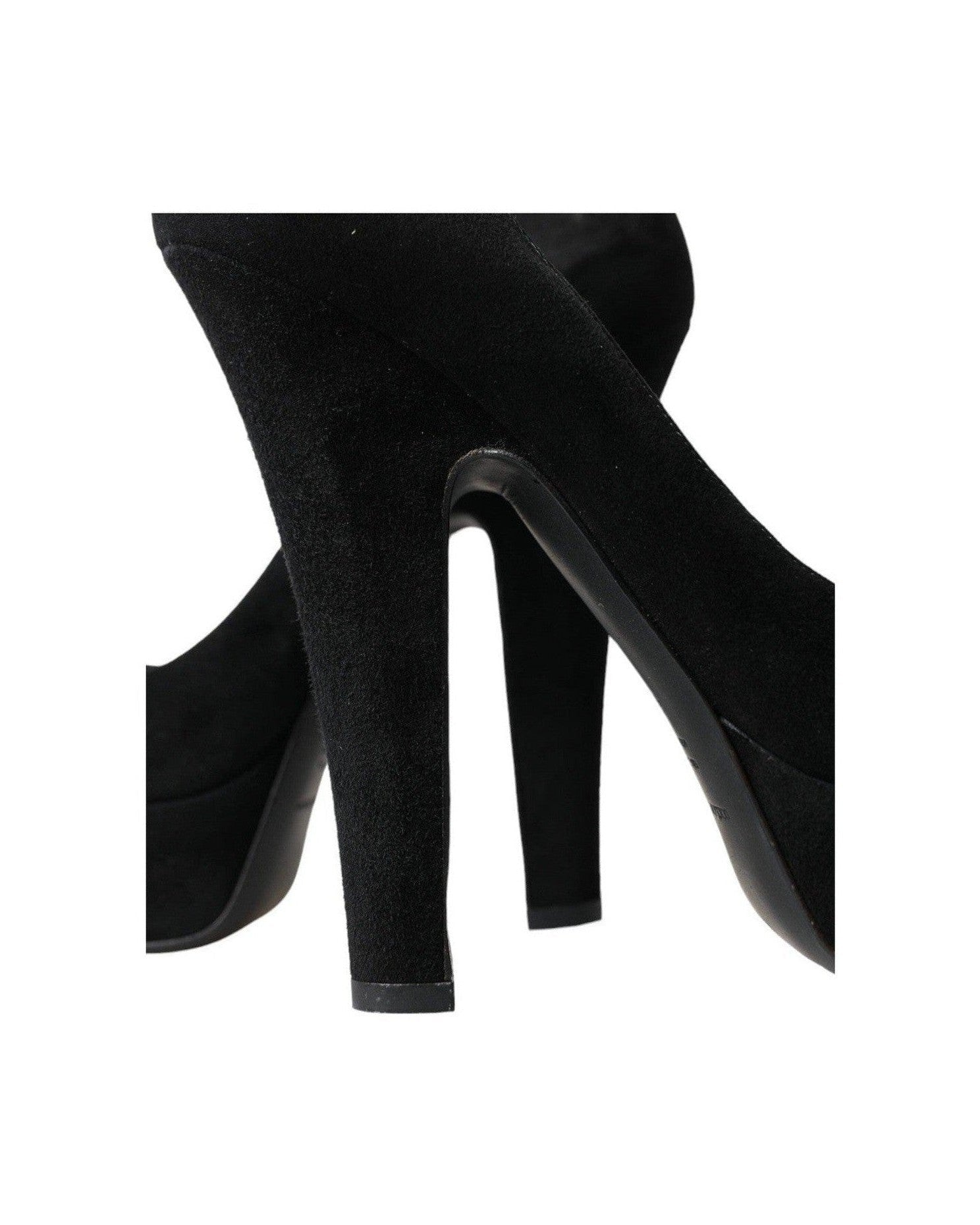 Dolce & Gabbana Black Suede Heeled Pumps Sophistication Heels