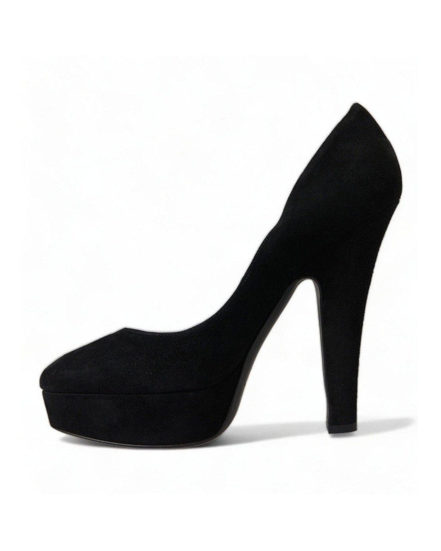 Dolce & Gabbana Black Suede Heeled Pumps Sophistication Heels