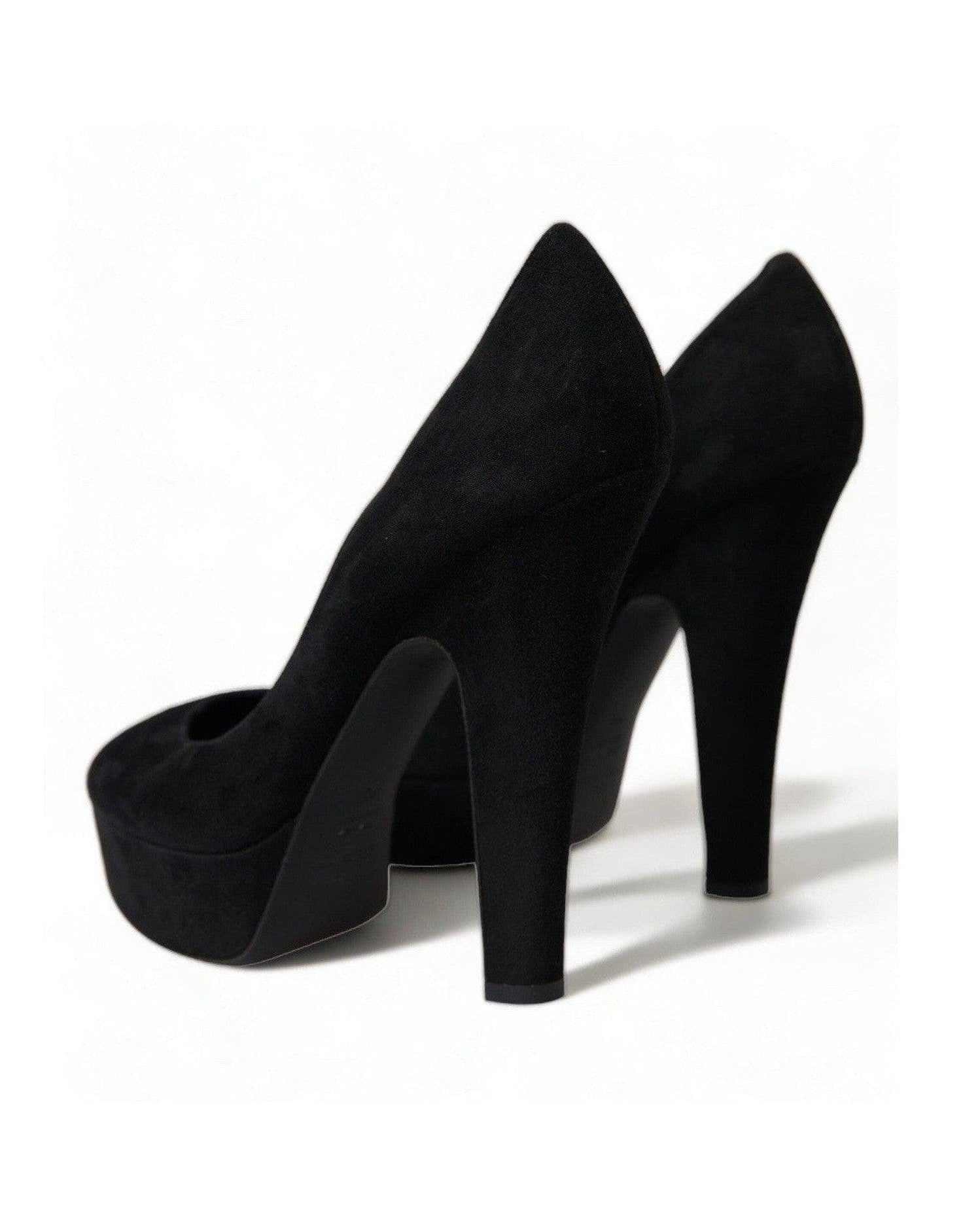 Dolce & Gabbana Black Suede Heeled Pumps Sophistication Heels