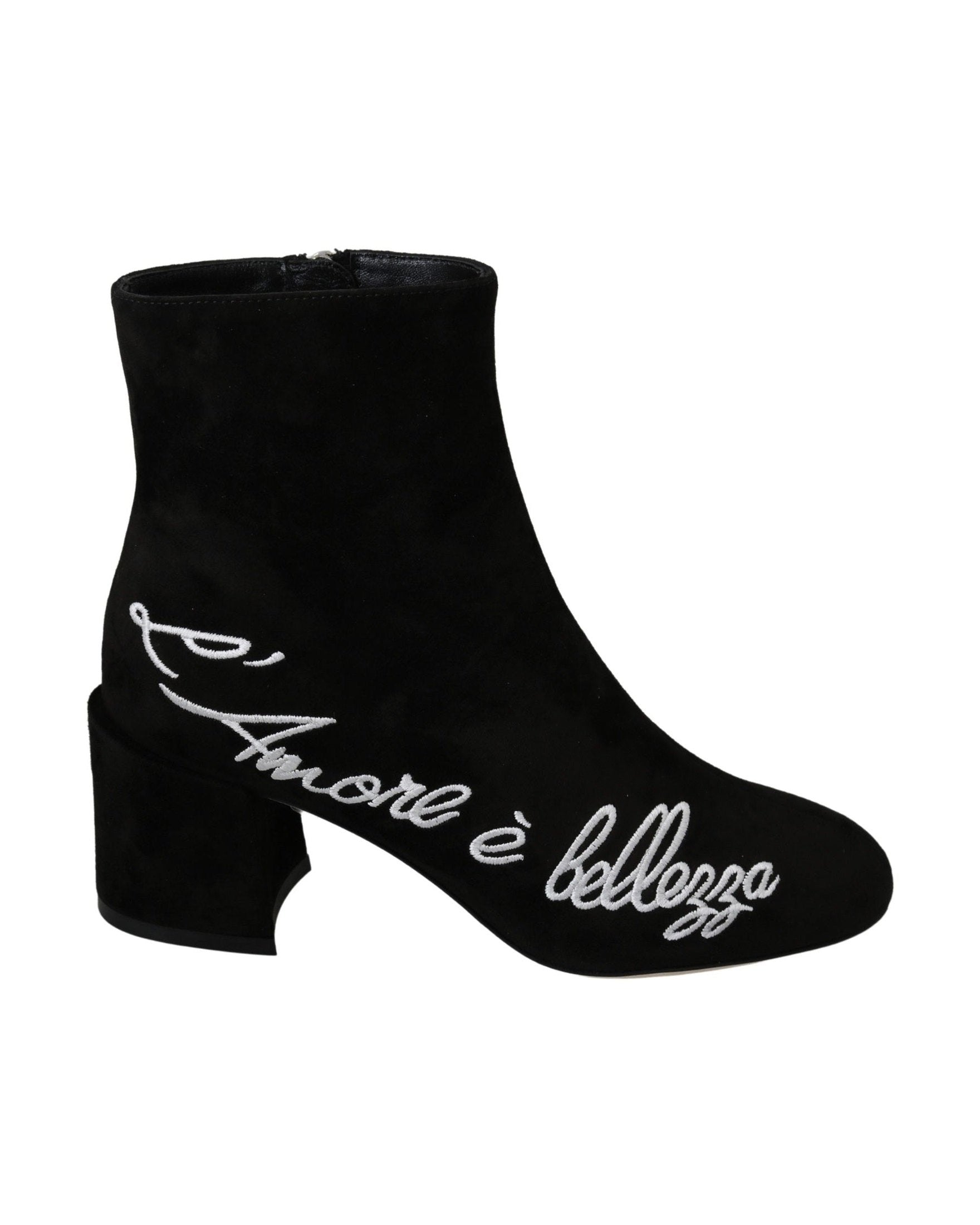 Dolce & Gabbana Black Suede Lamore Ebellezza Boots Glam Steals