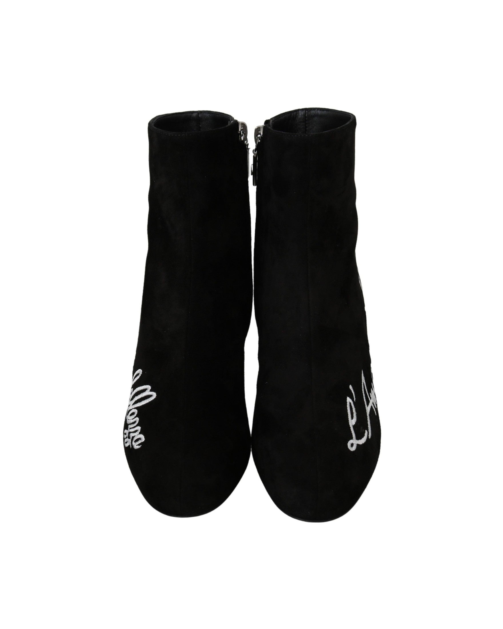 Dolce & Gabbana Black Suede Lamore Ebellezza Boots Glam Steals