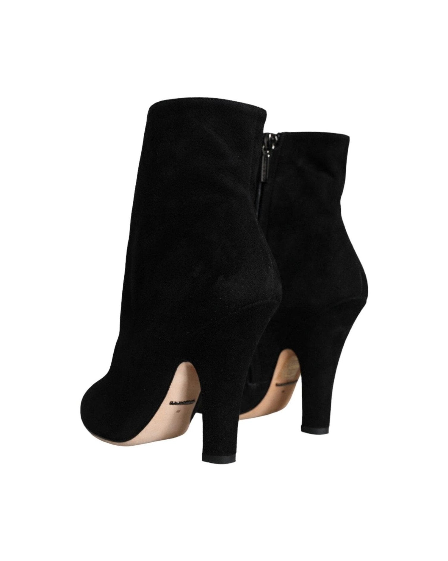 Dolce & Gabbana Black Suede Leather Mid Calf Boots Shoes Glam Steals