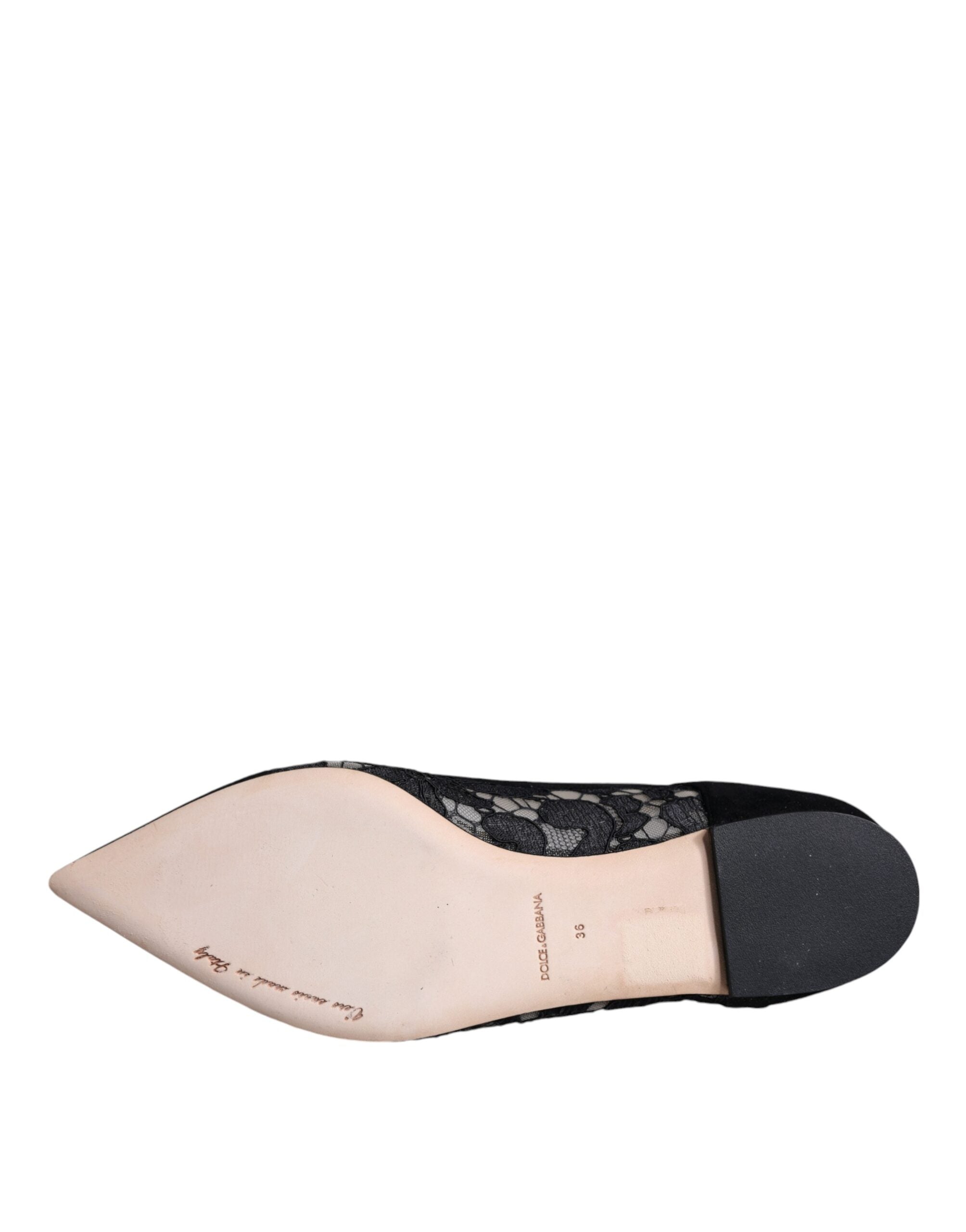 Dolce & Gabbana Black Taormina Lace Bellucci Flats Shoes Glam Steals
